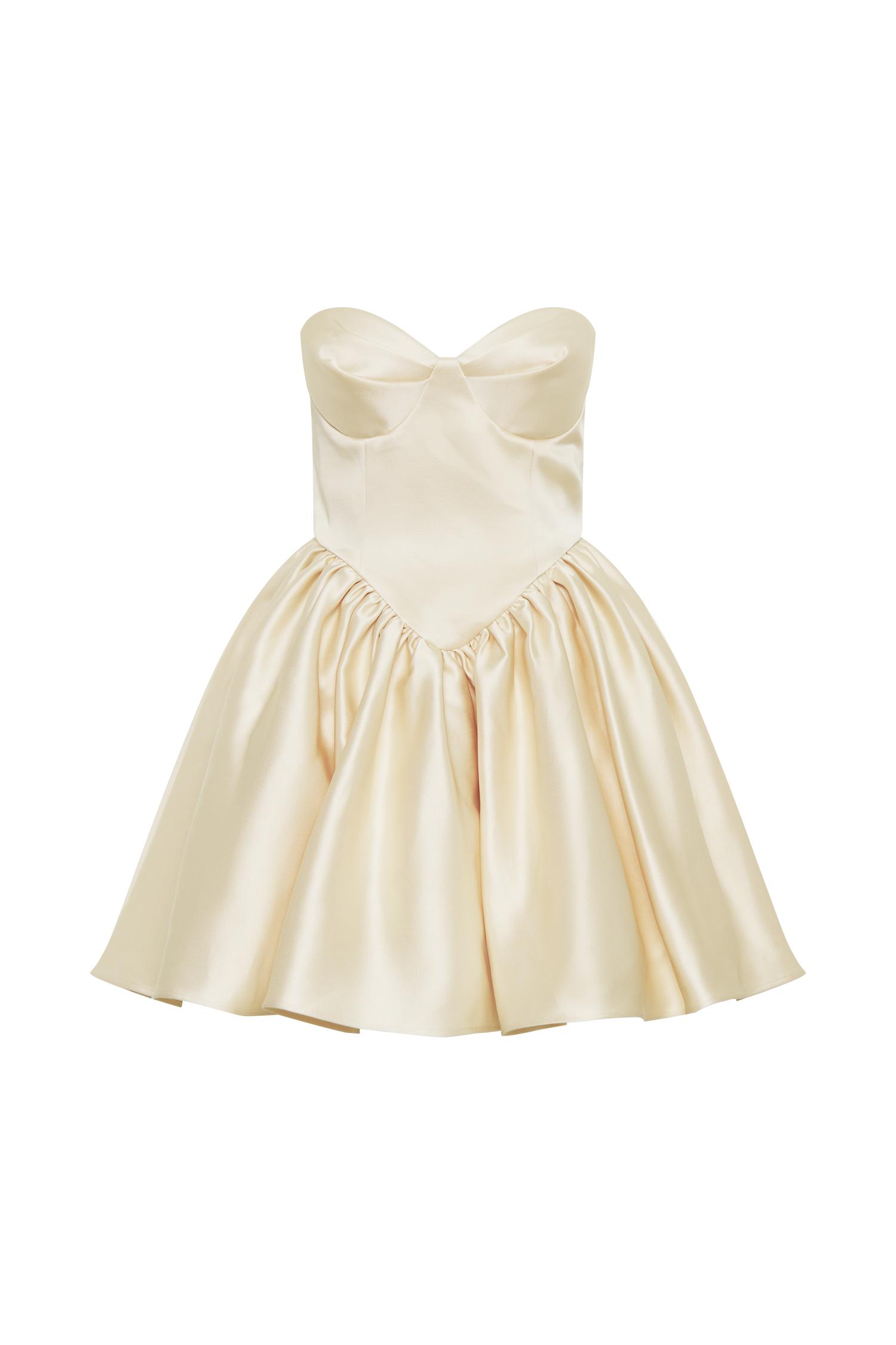 Hollie Structured Corset Mini Dress - Gold Product Image