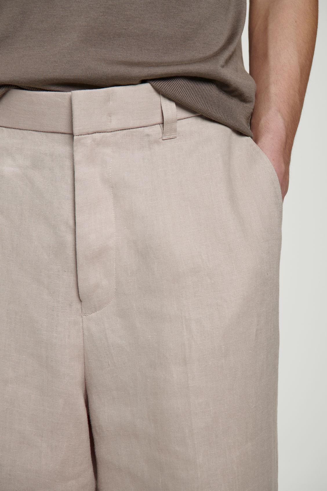 FLUID LINEN WIDE-LEG PANTS Product Image
