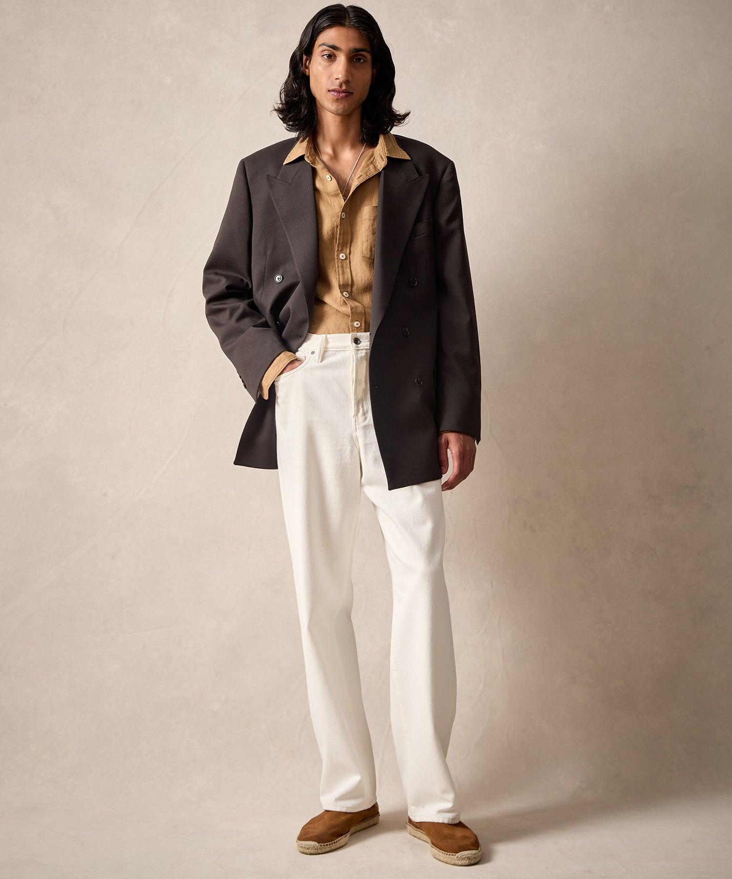 Italian Gabardine Wythe Jacket in Dark Brown Product Image