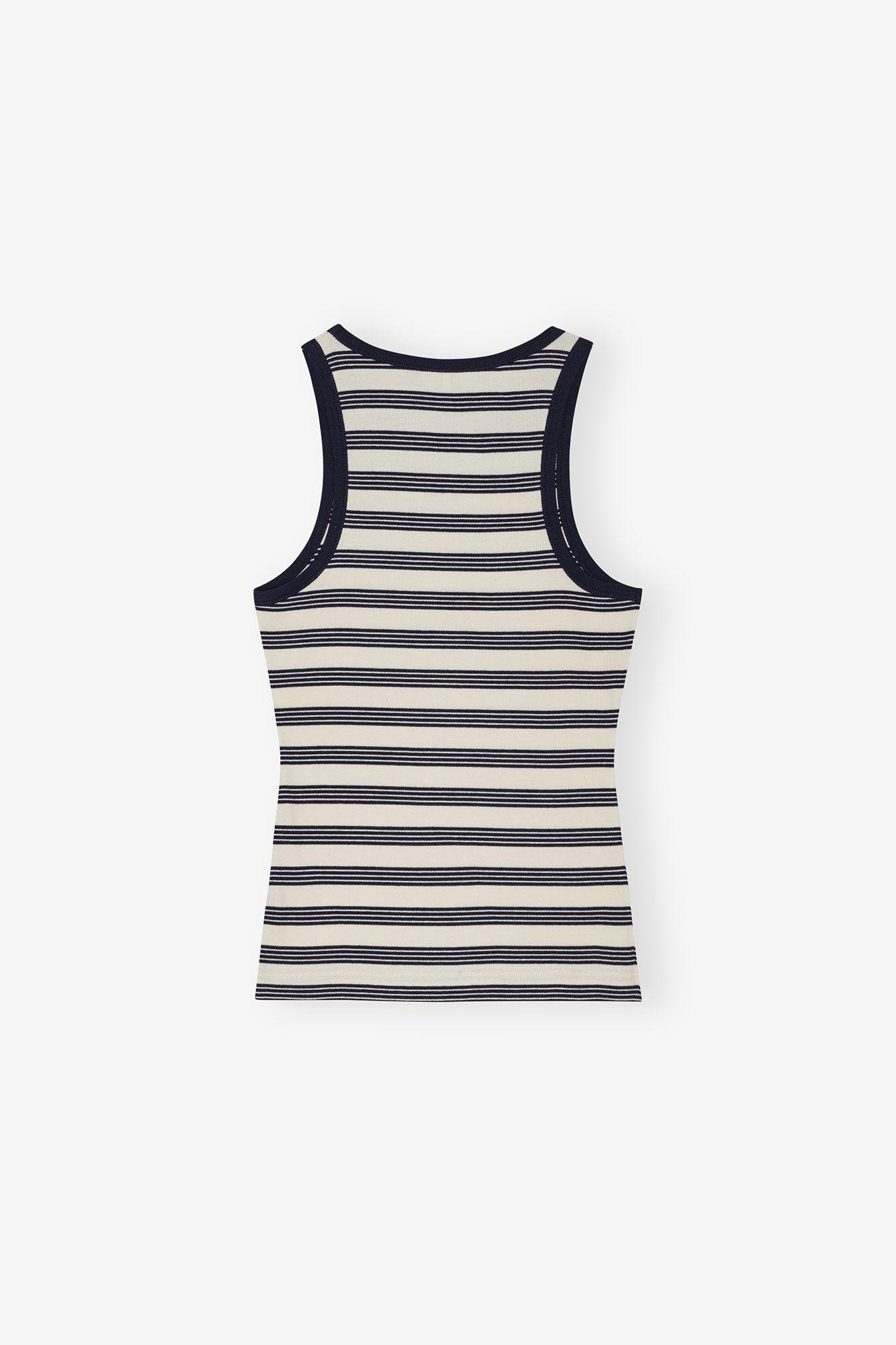 Striped Soft Cotton Rib Tank Top Product Image