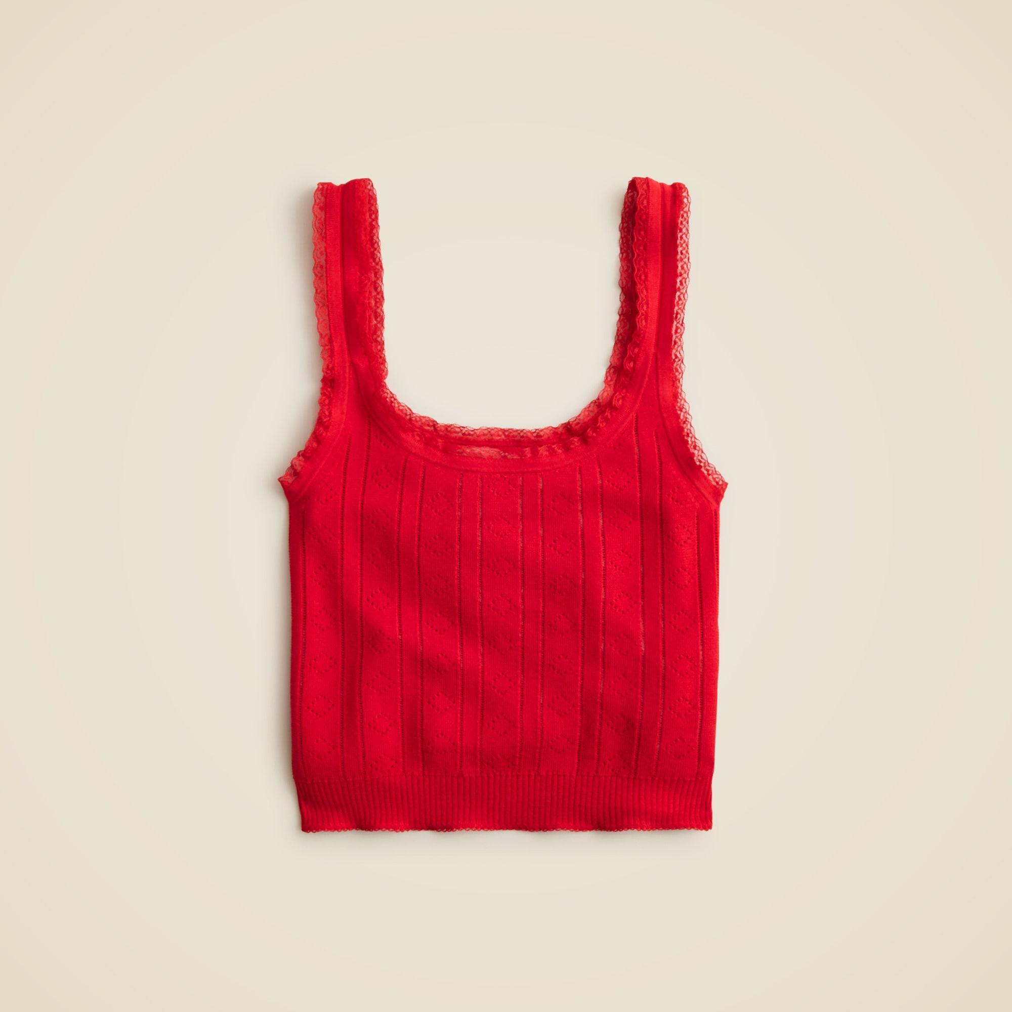 Pointelle sweater-tank in premium ultrafine cotton Product Image