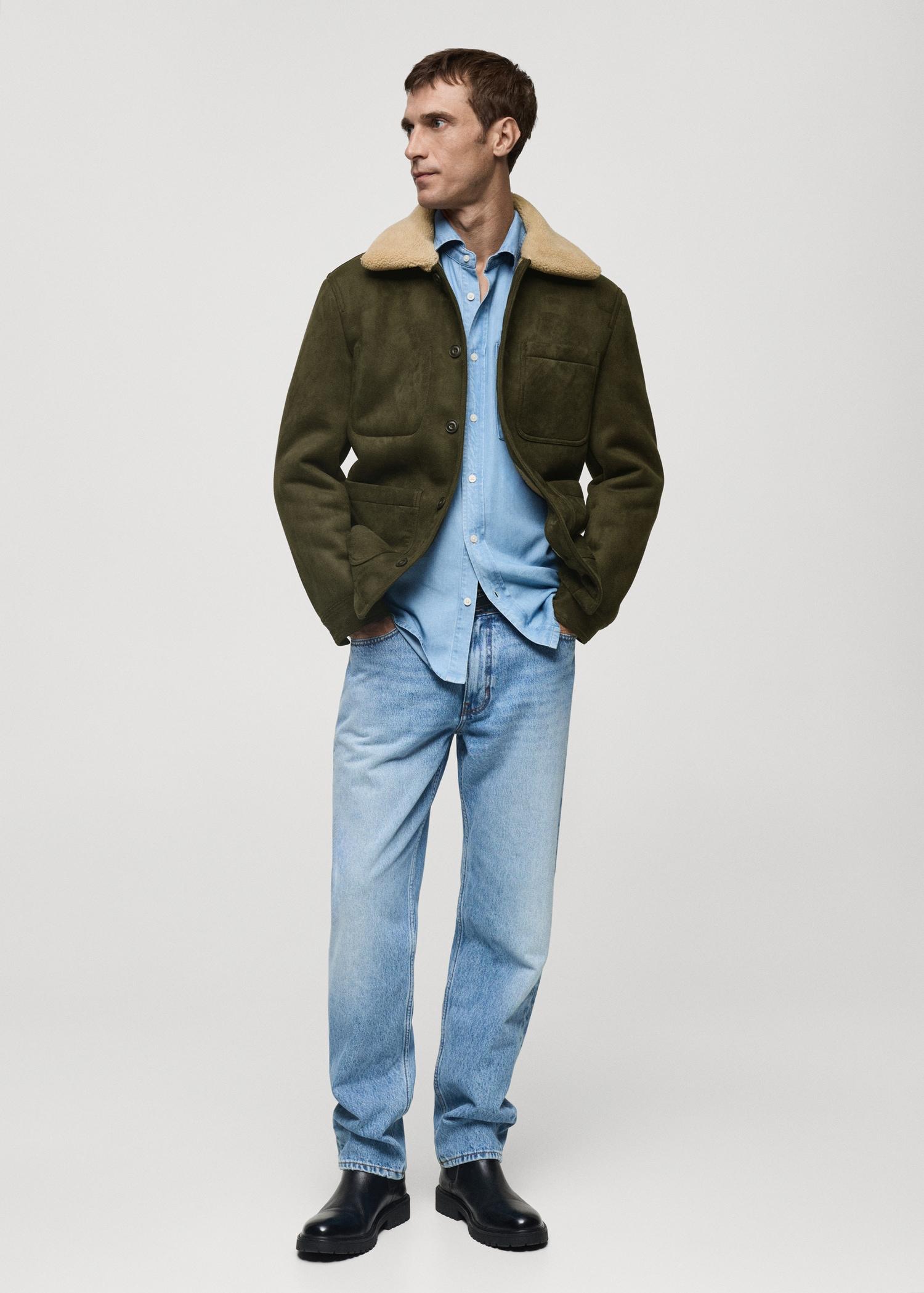 Double face jacket with fleece lining - Men | MANGO USA Product Image