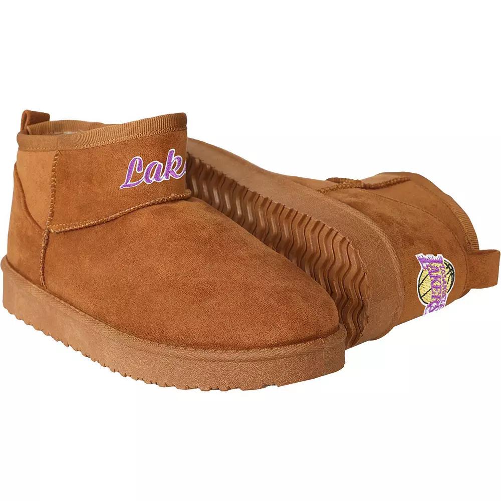Women's FOCO Brown Los Angeles Lakers Team Logo Fuzzy Fan Boots,  Product Image