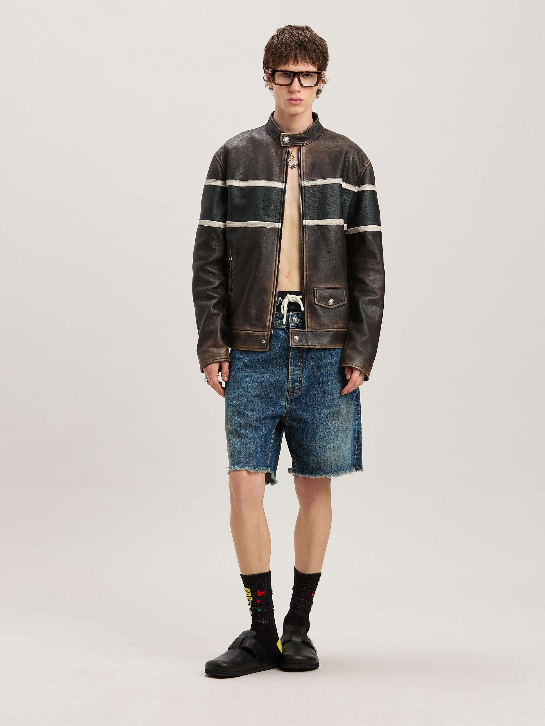 CURVED LOGO DENIM SHORTS BLUE - LIGHT BL Product Image