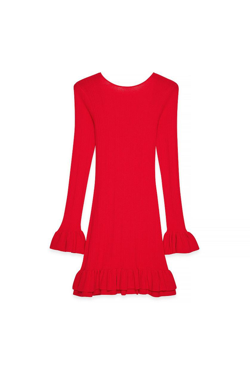 Knitted Frill Detail Mini Dress Product Image
