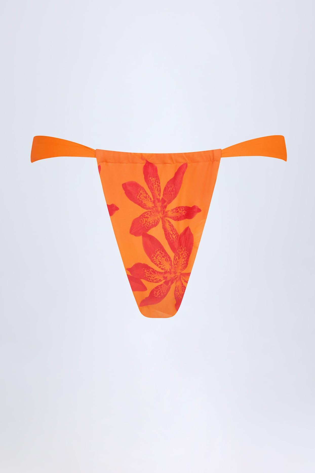 Cheeky Bikini Bottoms in Orange Orchid Print Product Image