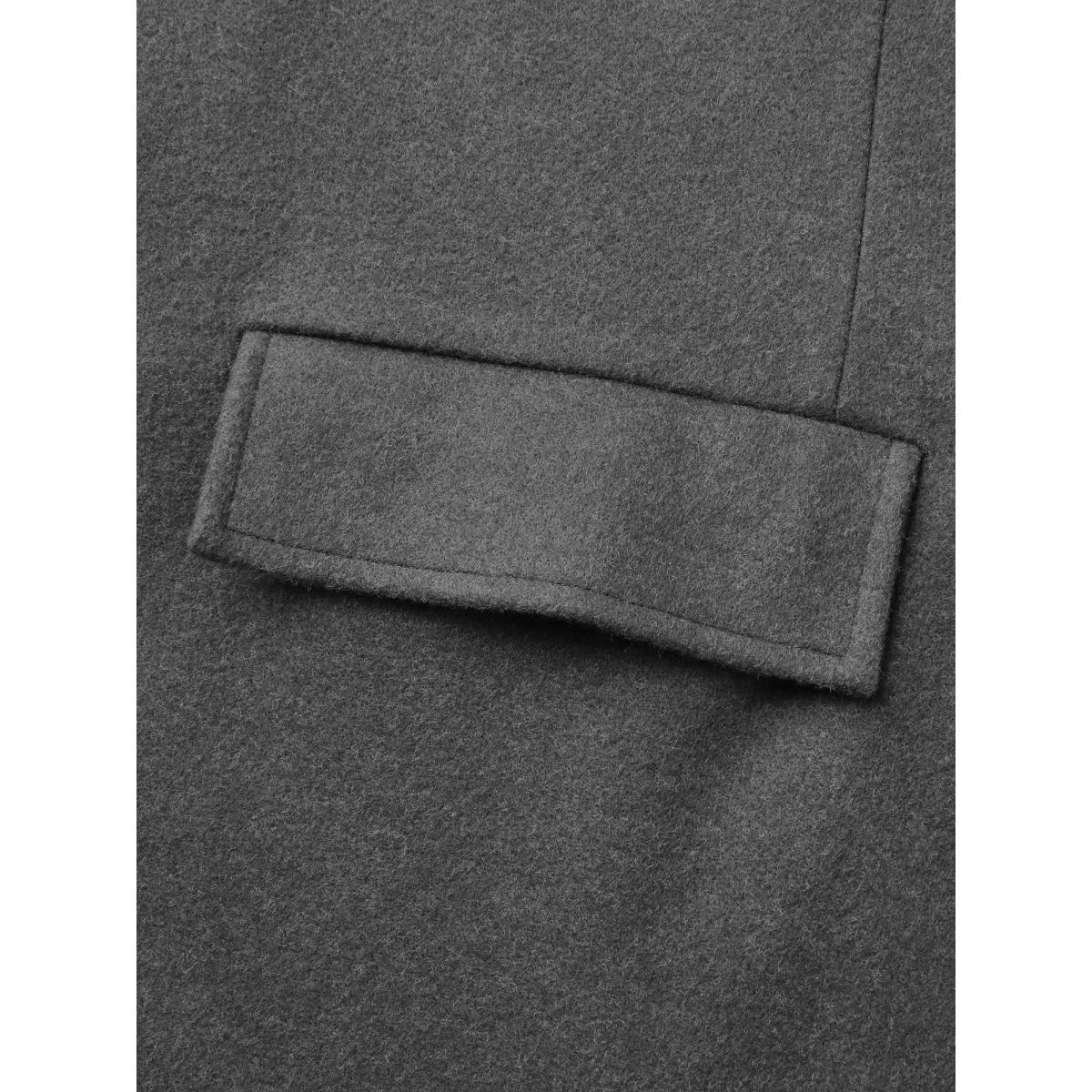 Plus Size Solid Suit Collar Buttons Pockets Coat Women DimGray Timeless Button Ladies Elegant Winter Coats BloomChic 14-16/1X Product Image