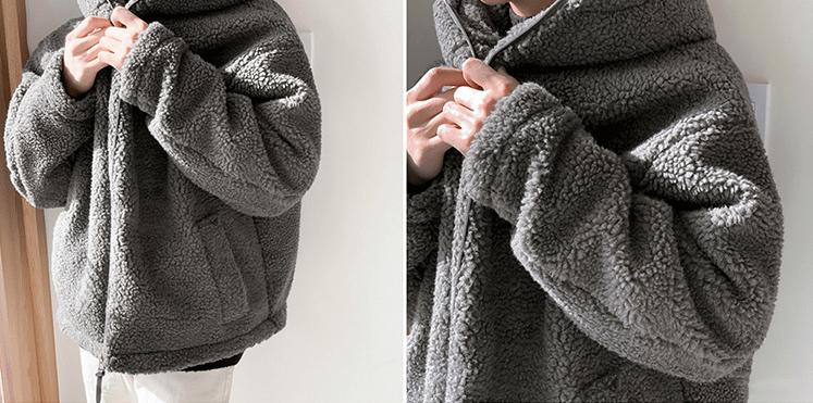 No. 3562 WOOLEN FLEECE ZIP-UP HOODED JK Product Image