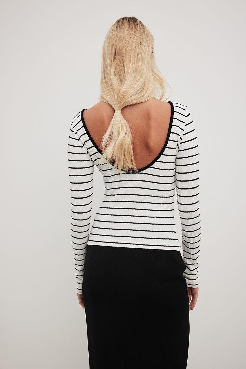 Deep Back Stripe Top Product Image