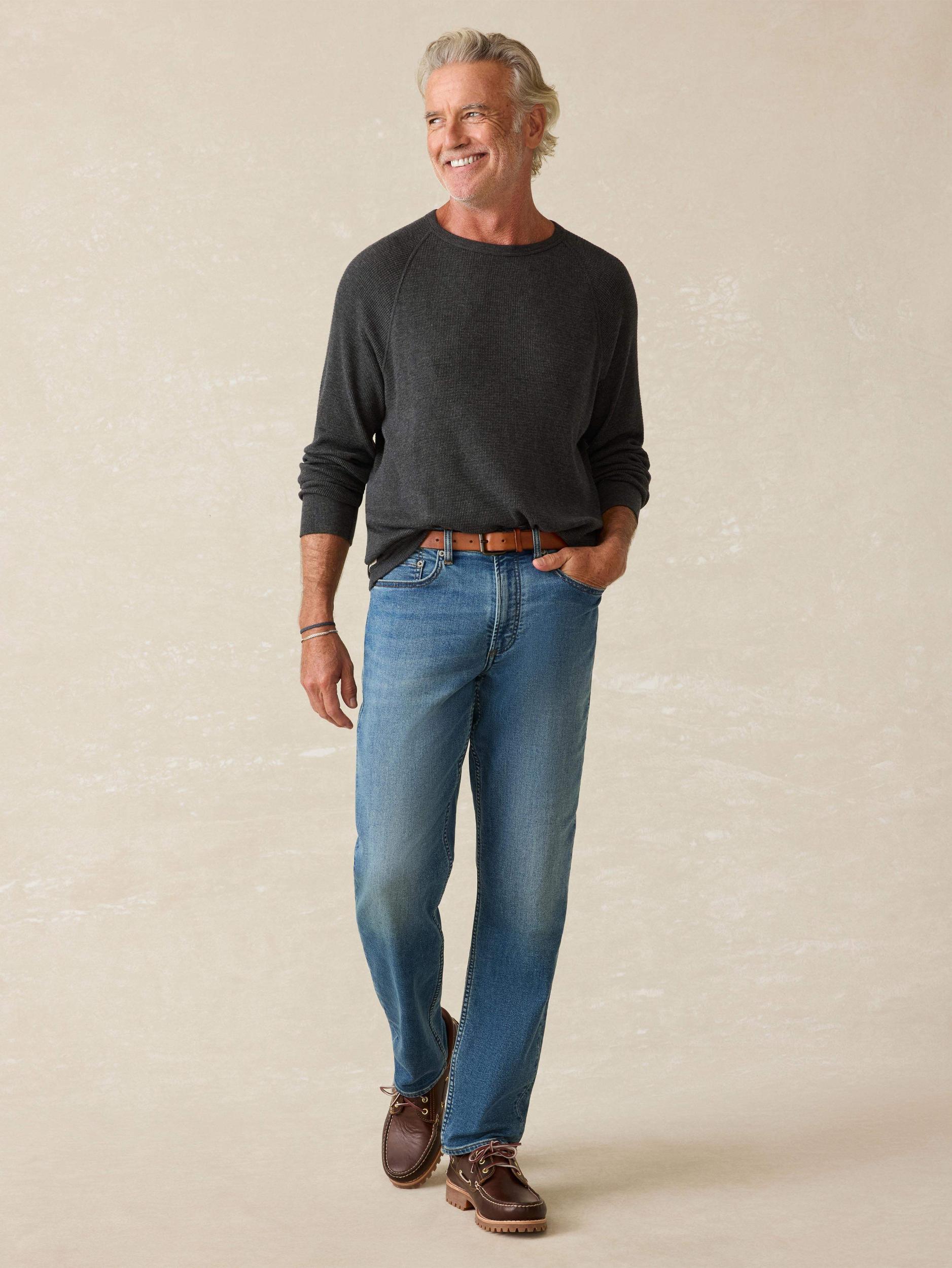 Long-Sleeve Cloud Waffle Crew - Charcoal Heather Male Product Image