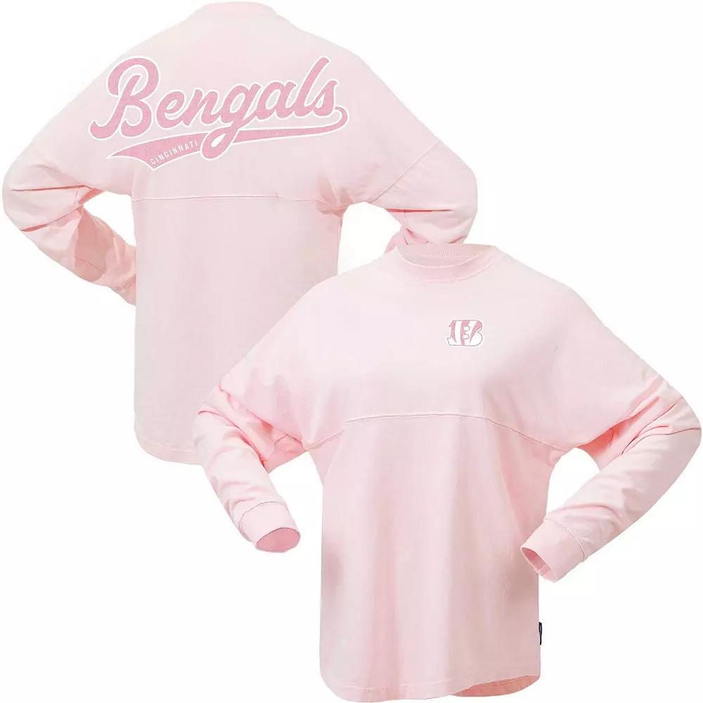 Women's Fanatics Branded Pink Cincinnati Bengals Millennial Spirit Jersey T-Shirt, Size: Small, Light Product Image