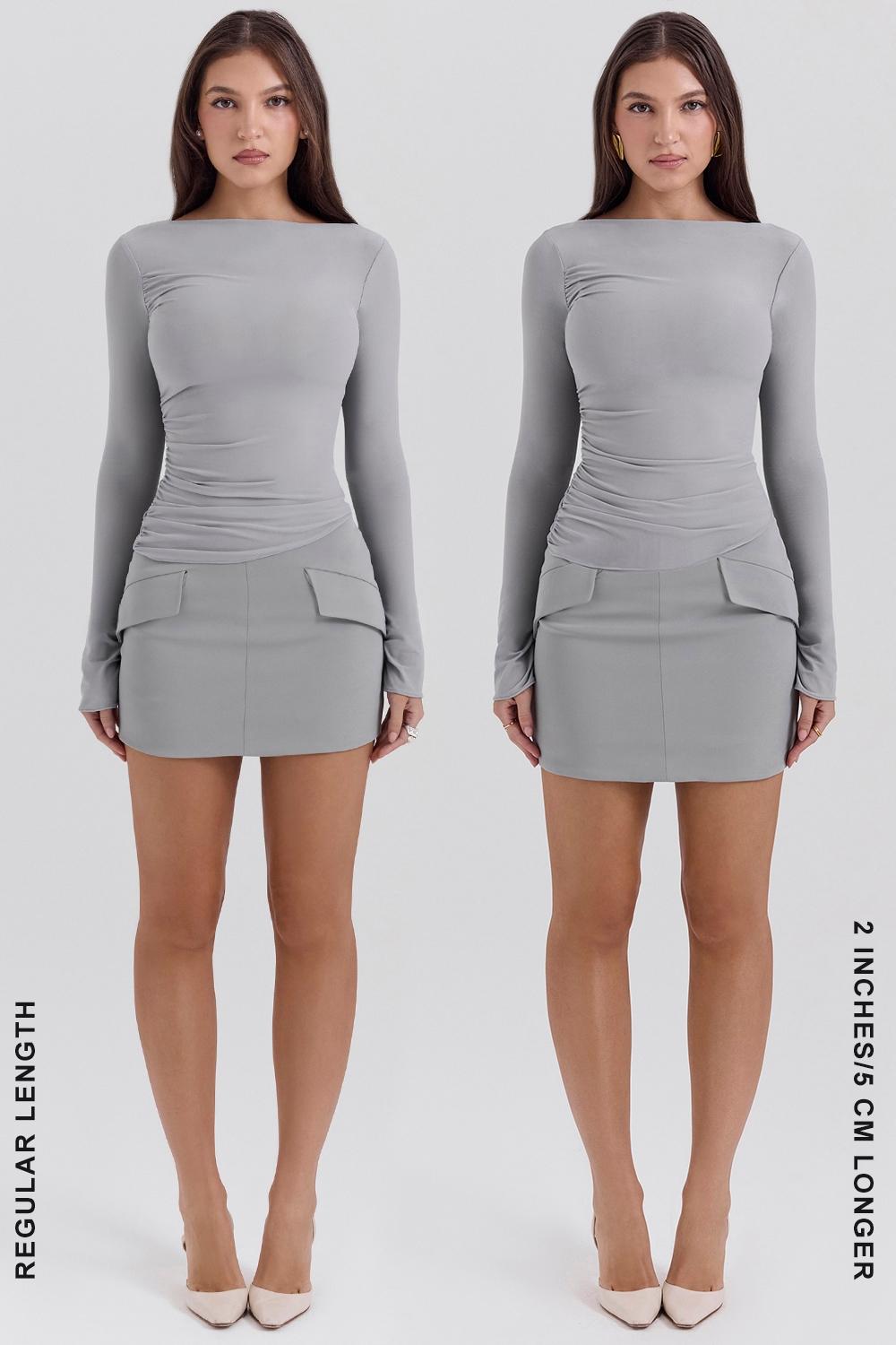 Cici  french grey a-line mini skirt Product Image