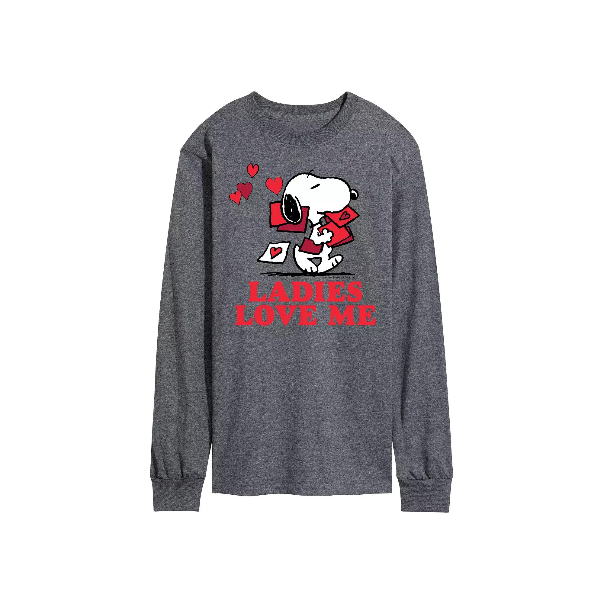Men's Peanuts Ladies Love Me Long Sleeve Tee,  Product Image