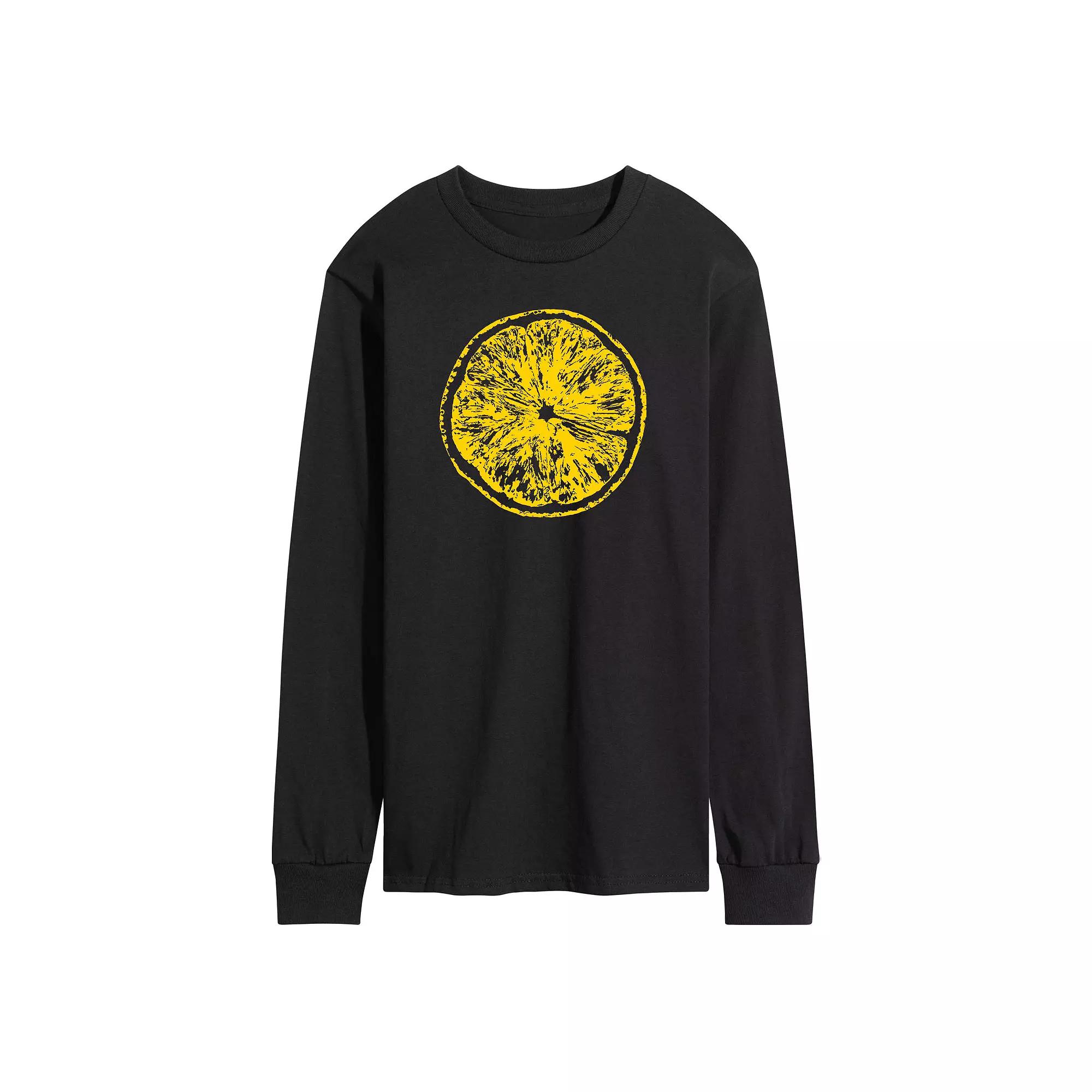 Men's Lemon Slice Whole Long Sleeve Graphic Tee,  Product Image