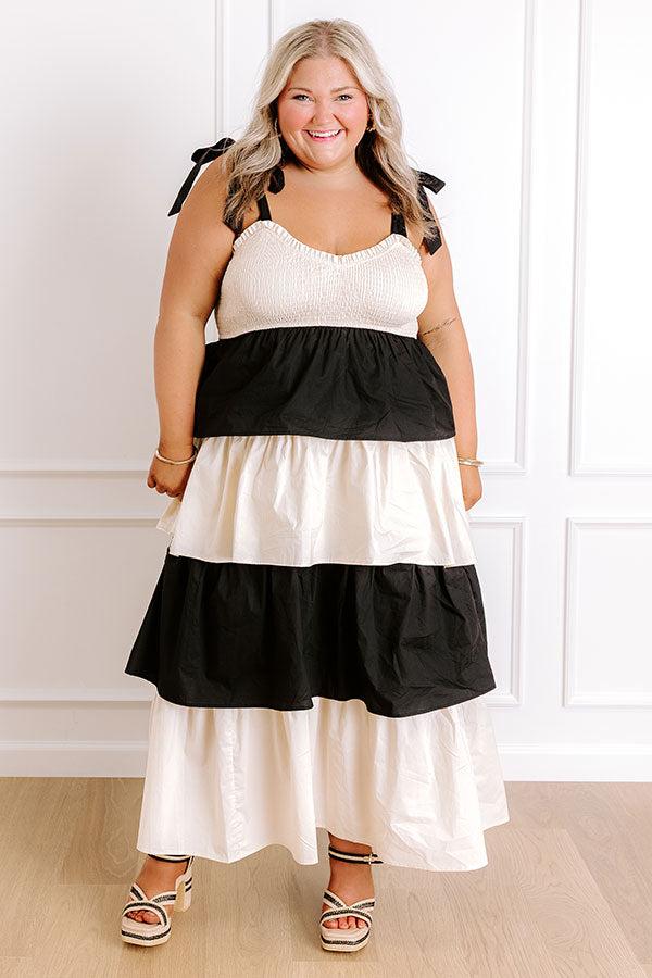 Formal Flair Tiered Midi Dress Curves Product Image