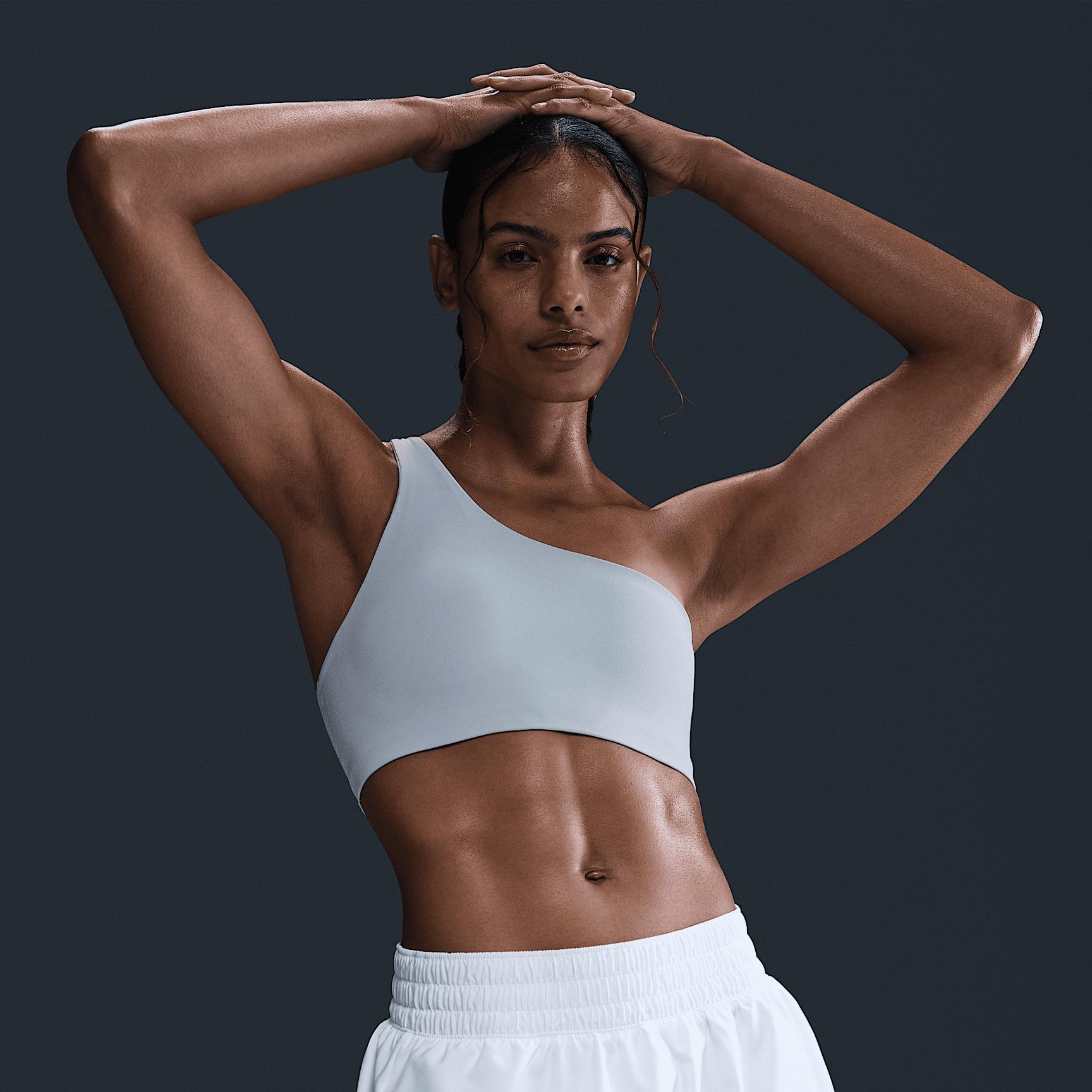 Nike Womens Zenvy Asymmetrical Light-Support Padded Sports Bra | HQ9182-440 Product Image