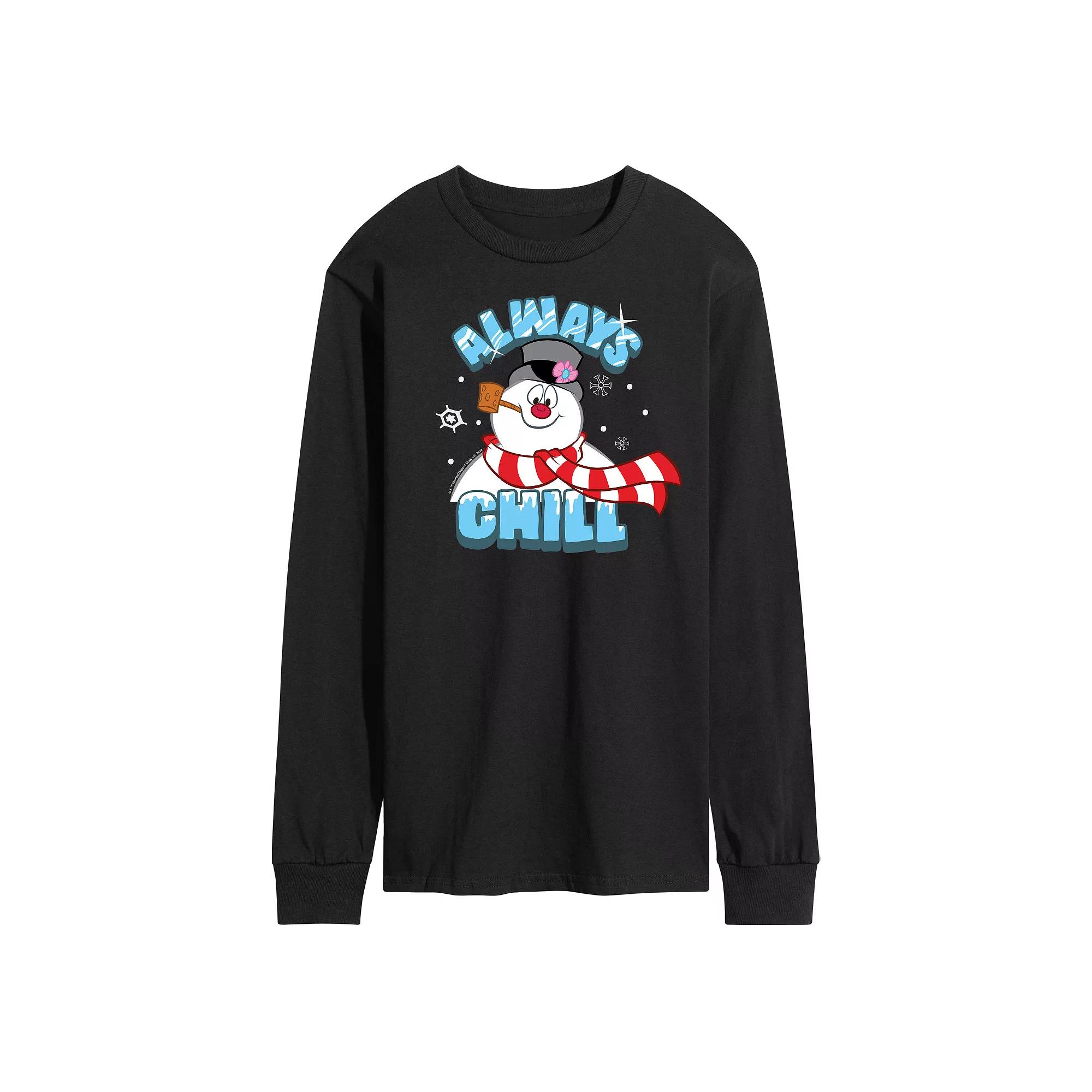 Men's Frosty The Snowman Always Chill Long Sleeve Tee,  Product Image