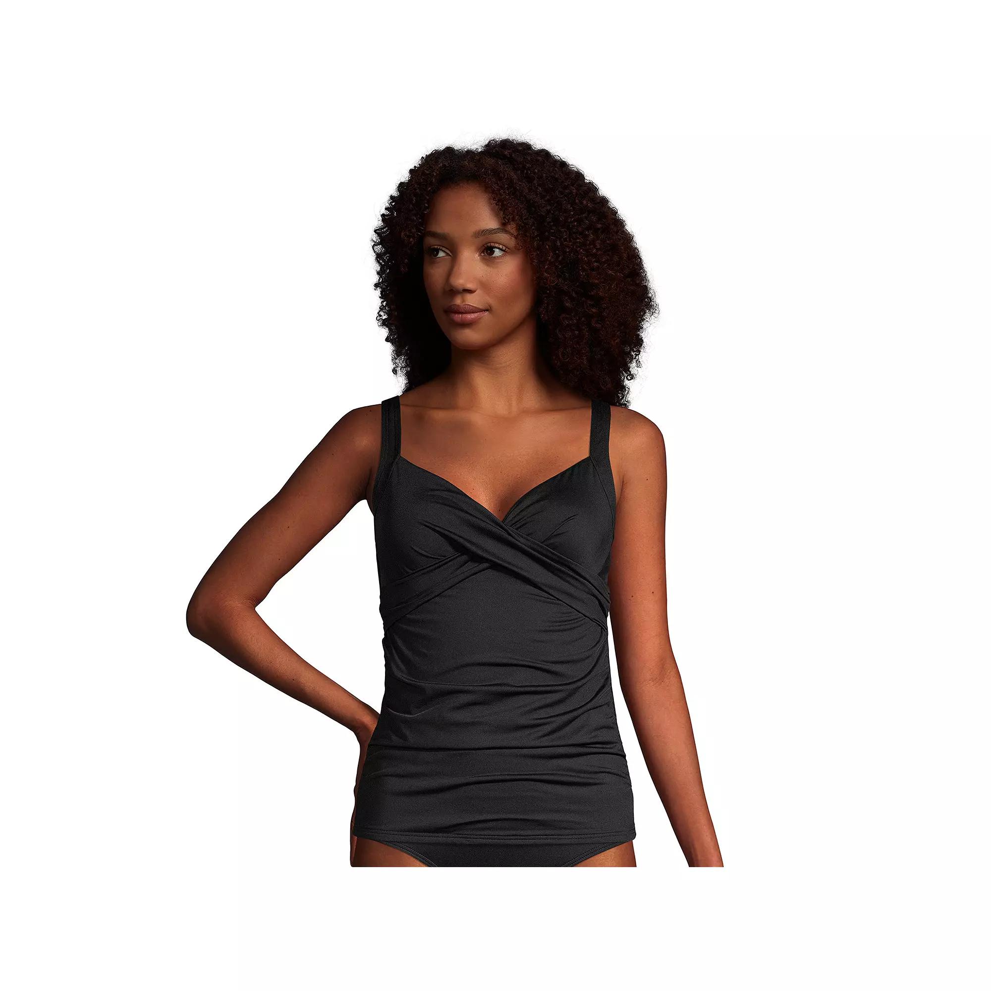 Women's Lands' End Surplice Underwire Tankini Swimsuit Top,  Product Image