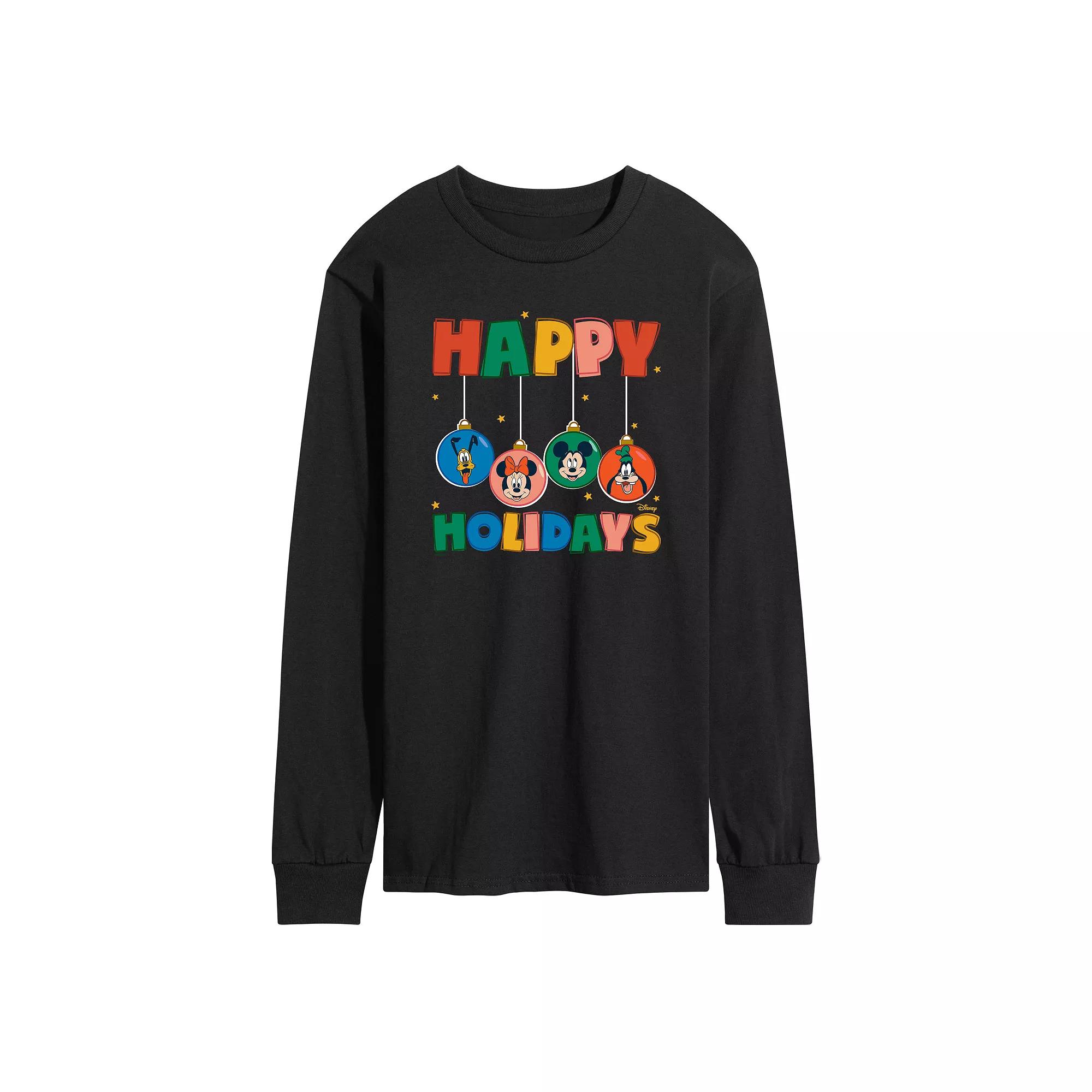 Disney's Mickey Mouse & Friends Men's Ornaments Long Sleeve Graphic Tee,  Product Image