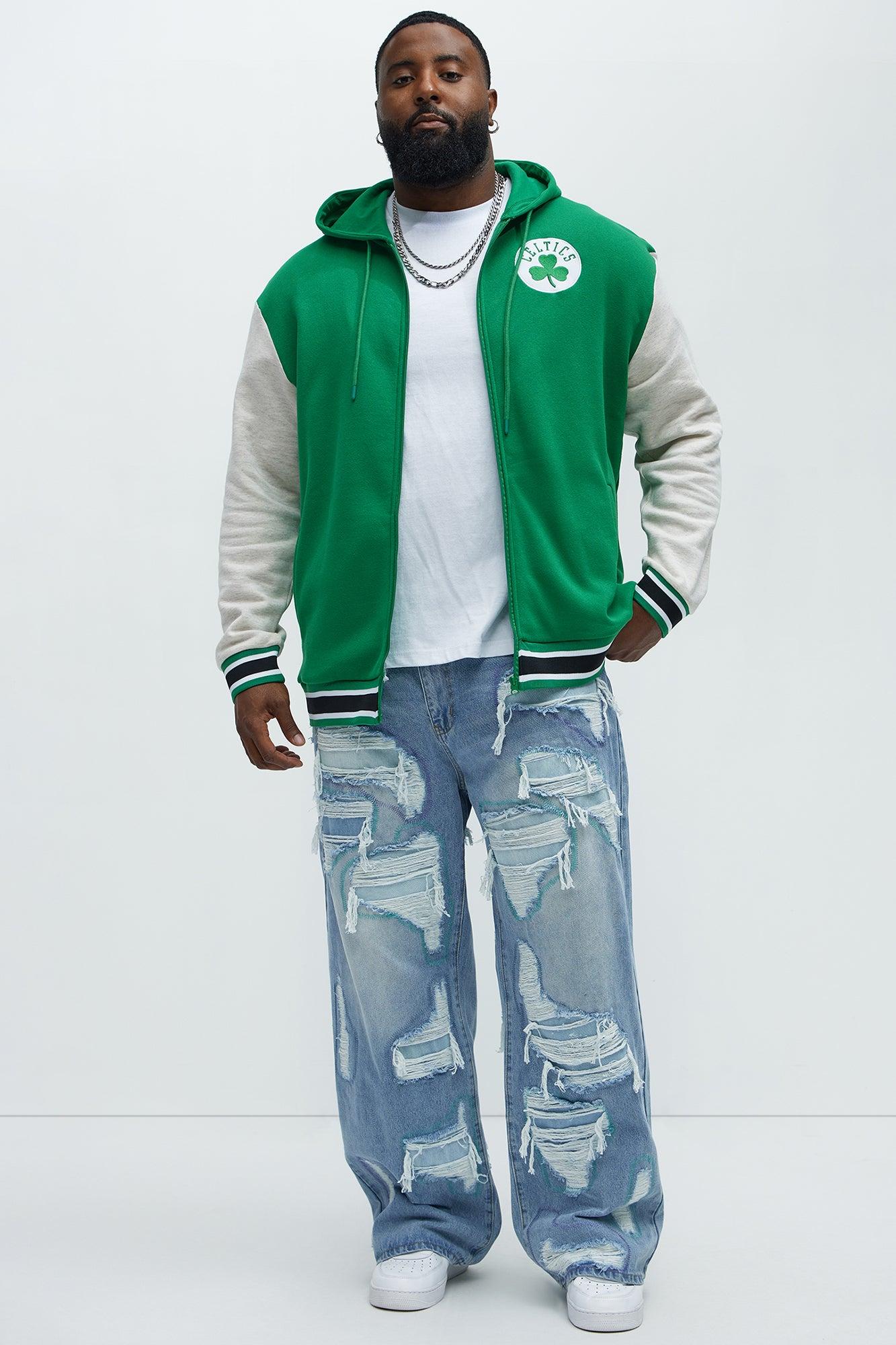 Celtics Above The Rim Zip Up Hoodie - Kelly Green Male Product Image