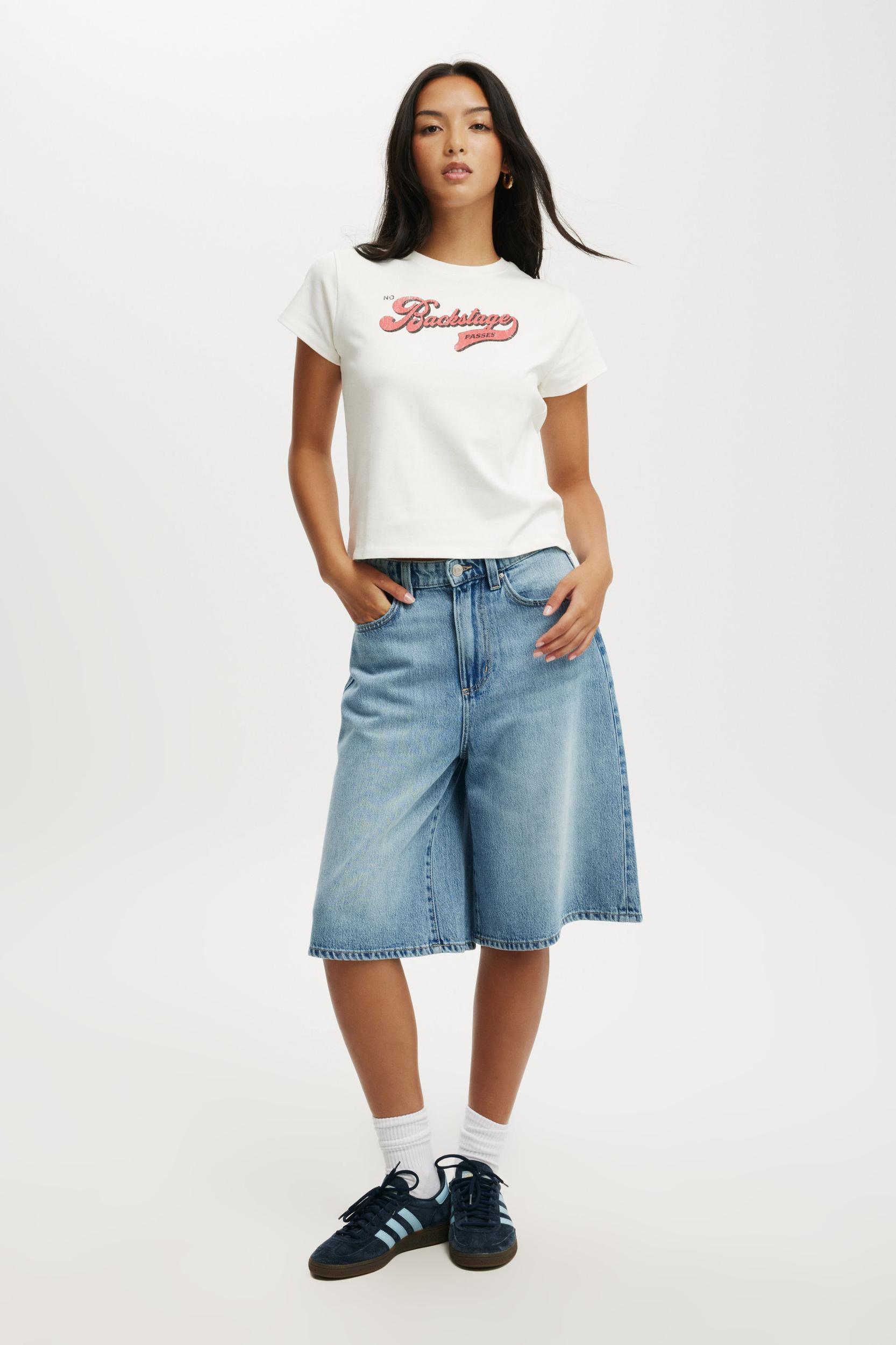 Lyocell Wide Denim Jort Product Image