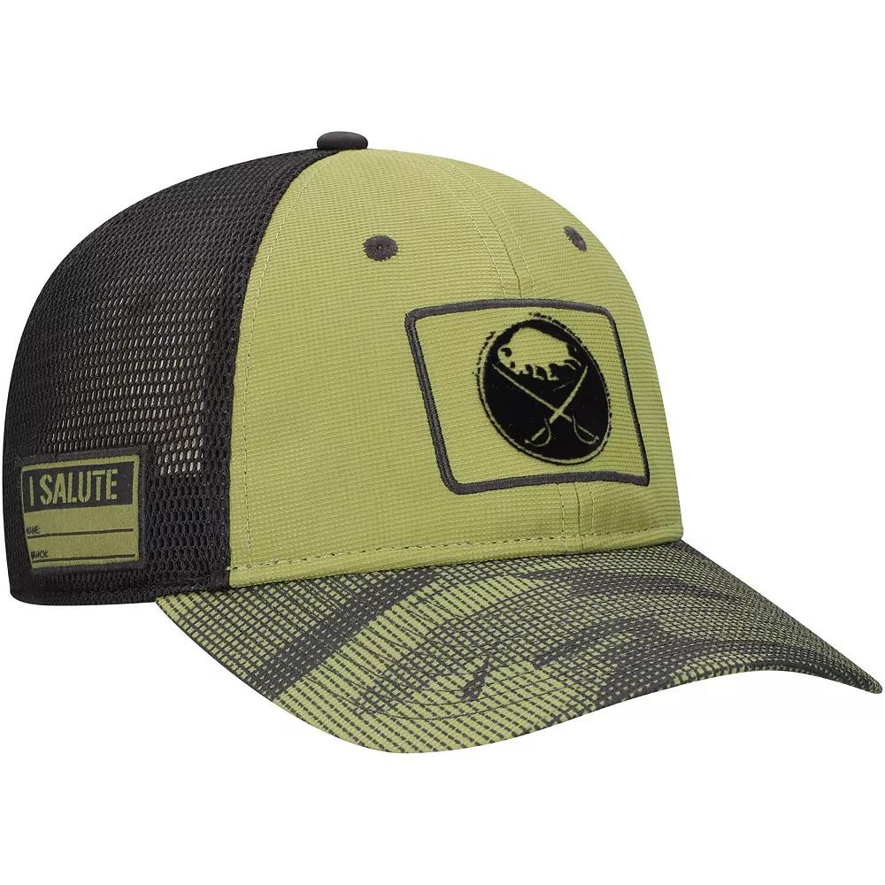 Men's Fanatics  Olive Buffalo Sabres Military Appreciation Trucker Adjustable Hat, Team Product Image