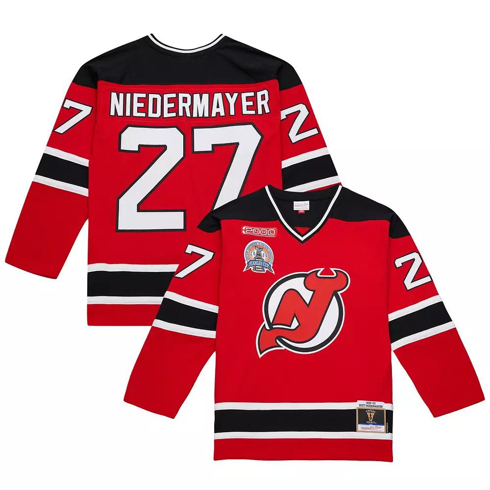 Men's Mitchell & Ness Scott Niedermayer Red New Jersey Devils Big & Tall 1999/00 Blue Line 2.0 Jersey,  Product Image