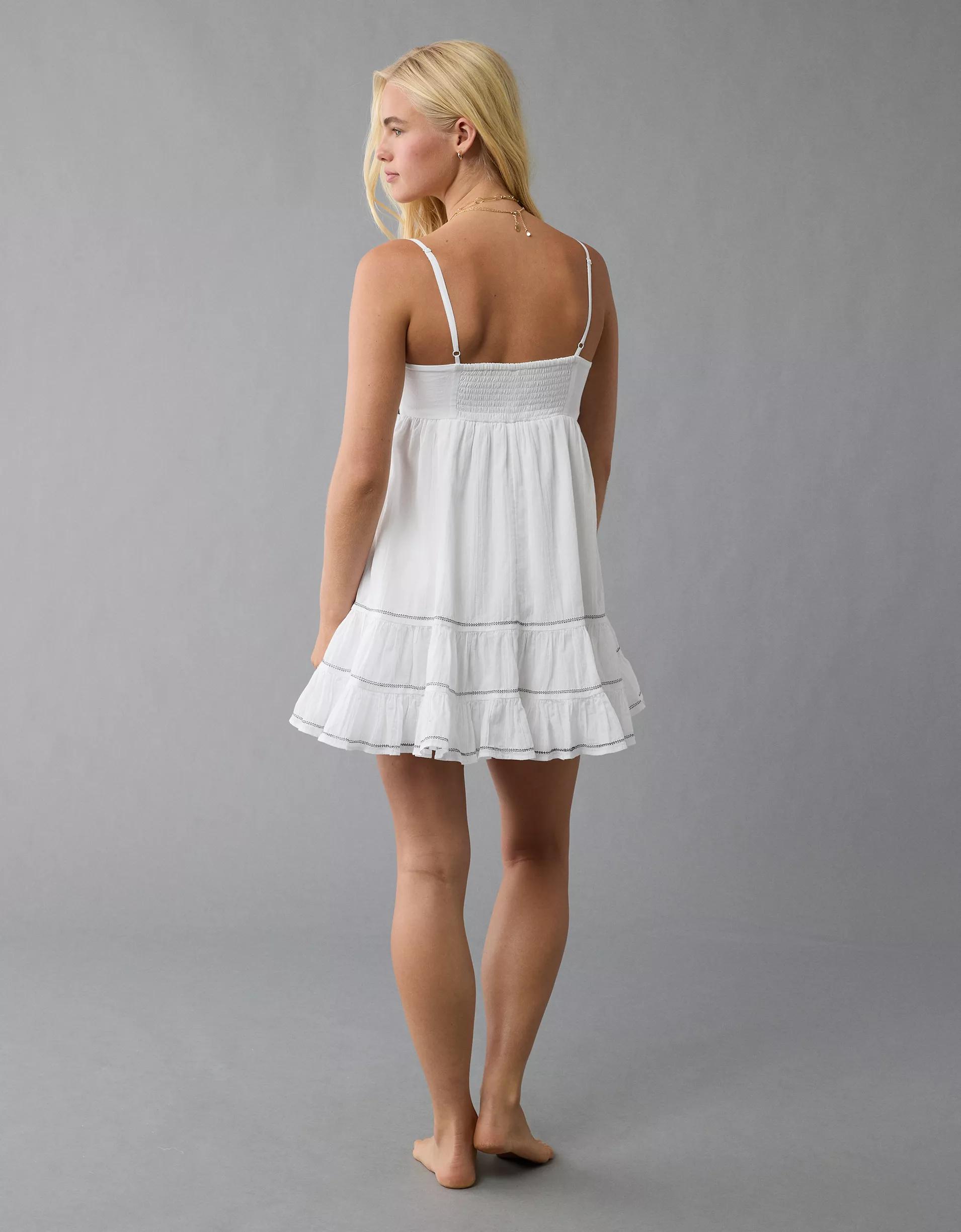 AE Crochet Babydoll Mini Dress Product Image