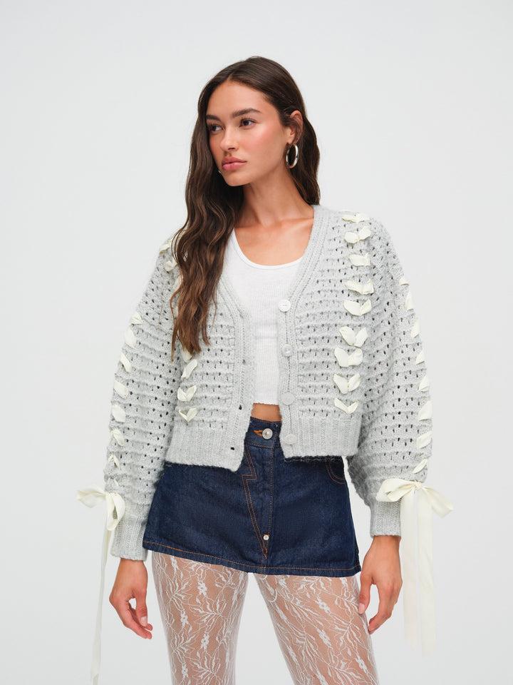 Laurel Oversized Cardigan — Grey Product Image