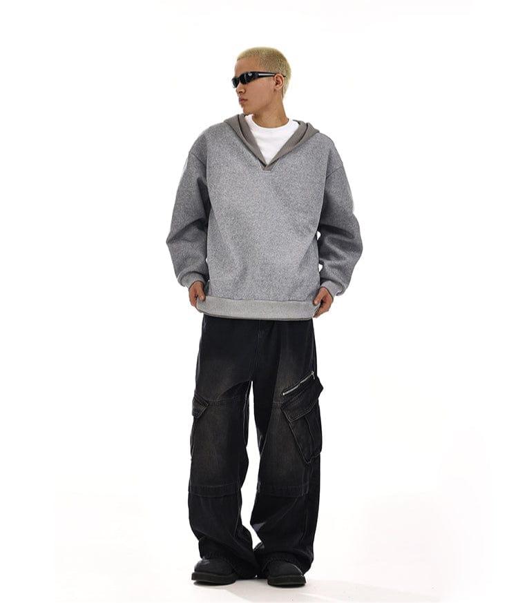 RT No. 12116 V-NECK PULLOVER HOODIE Product Image