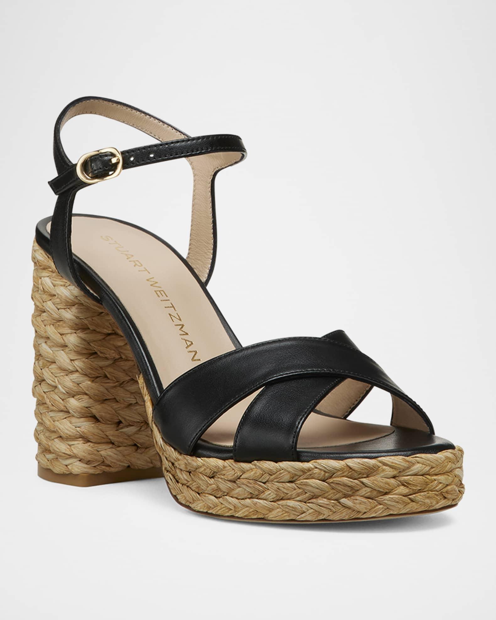 Dayna Leather Crisscross Platform Sandals Product Image