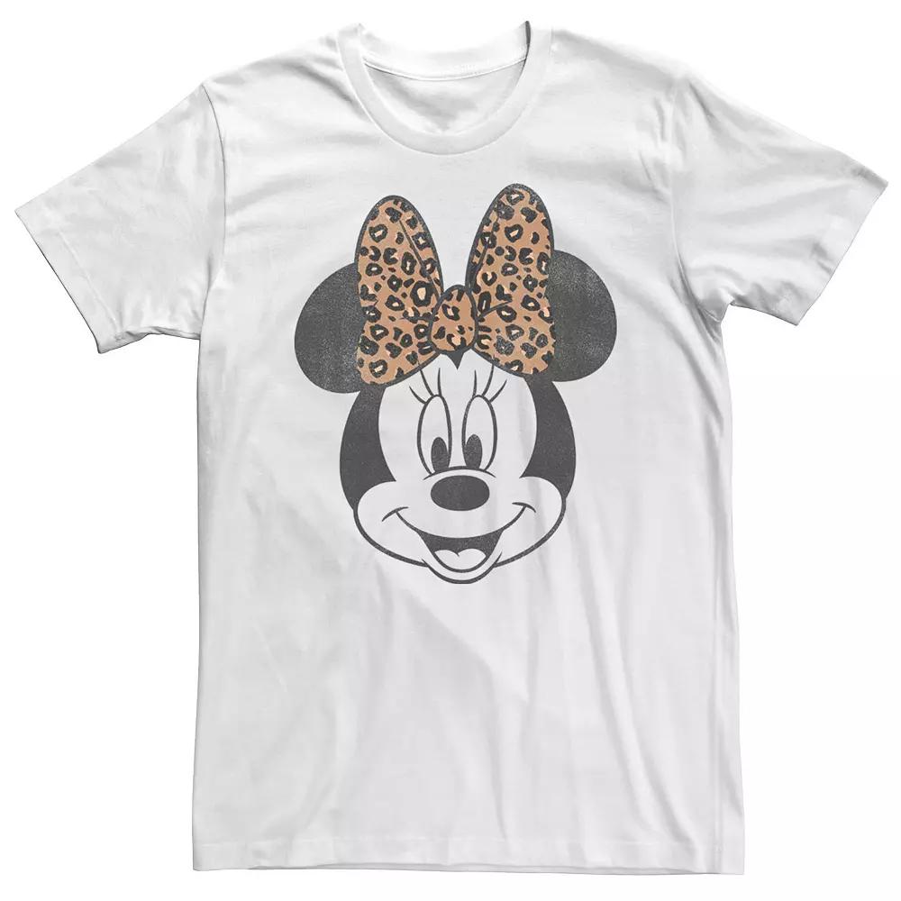 Big & Tall Disney Minnie Mouse Leapord Print Bow Portrait Tee, Men's,  Product Image