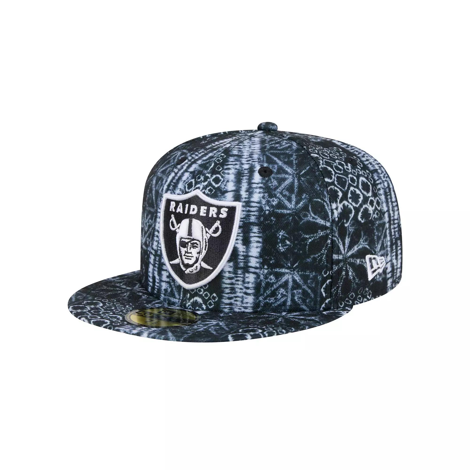 Men's New Era Black Las Vegas Raiders Shibori 59FIFTY Fitted Hat, Size: 7 3/8, Lvr Black Product Image