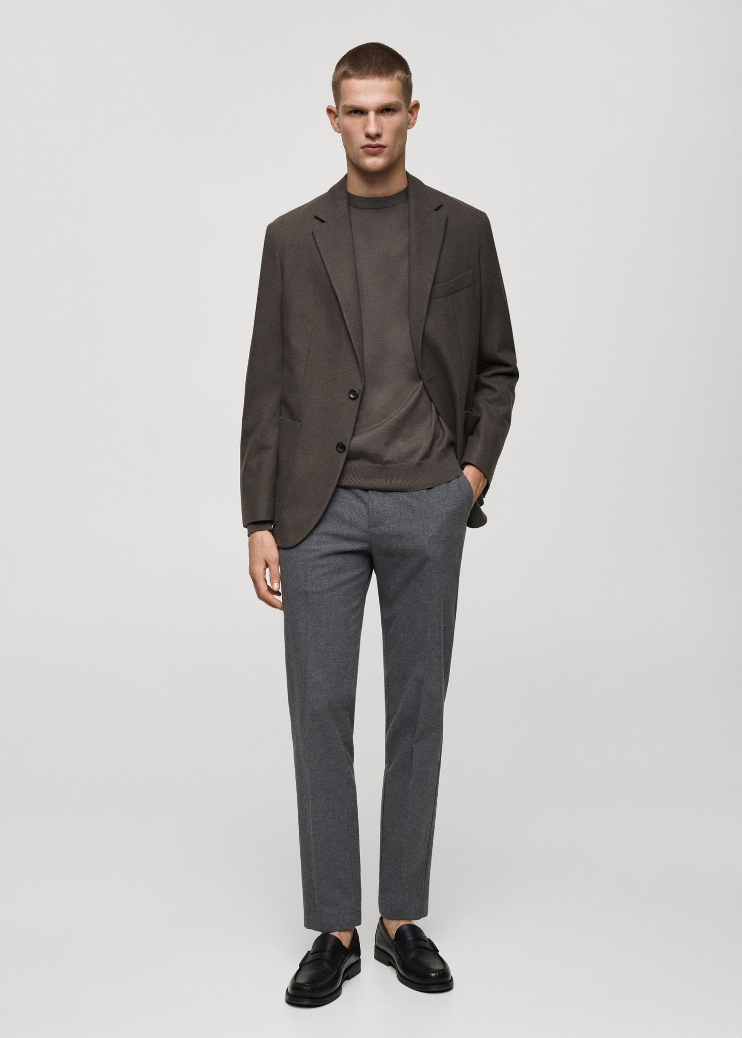 Regular-fit flannel pants - Men | MANGO USA Product Image