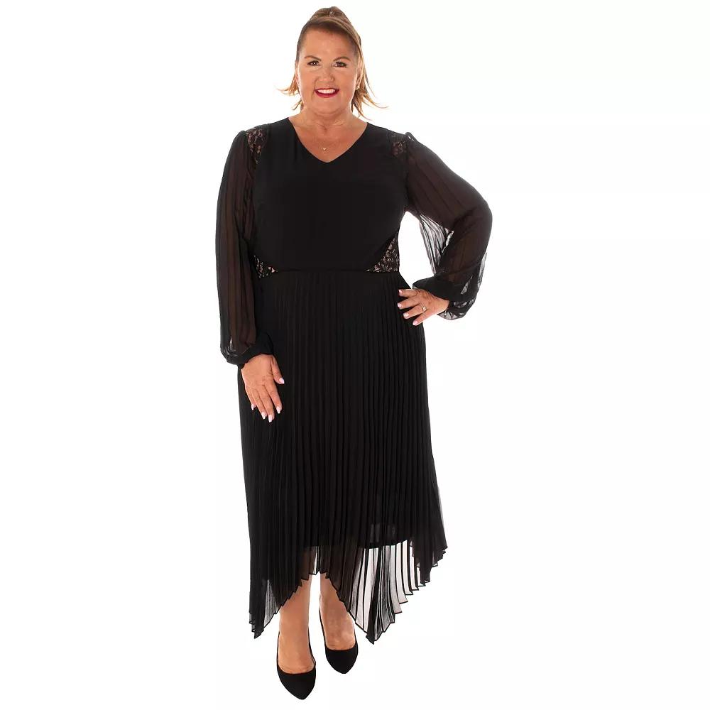 Women's Taylor Bottom Pleated Lace Dress,  Product Image