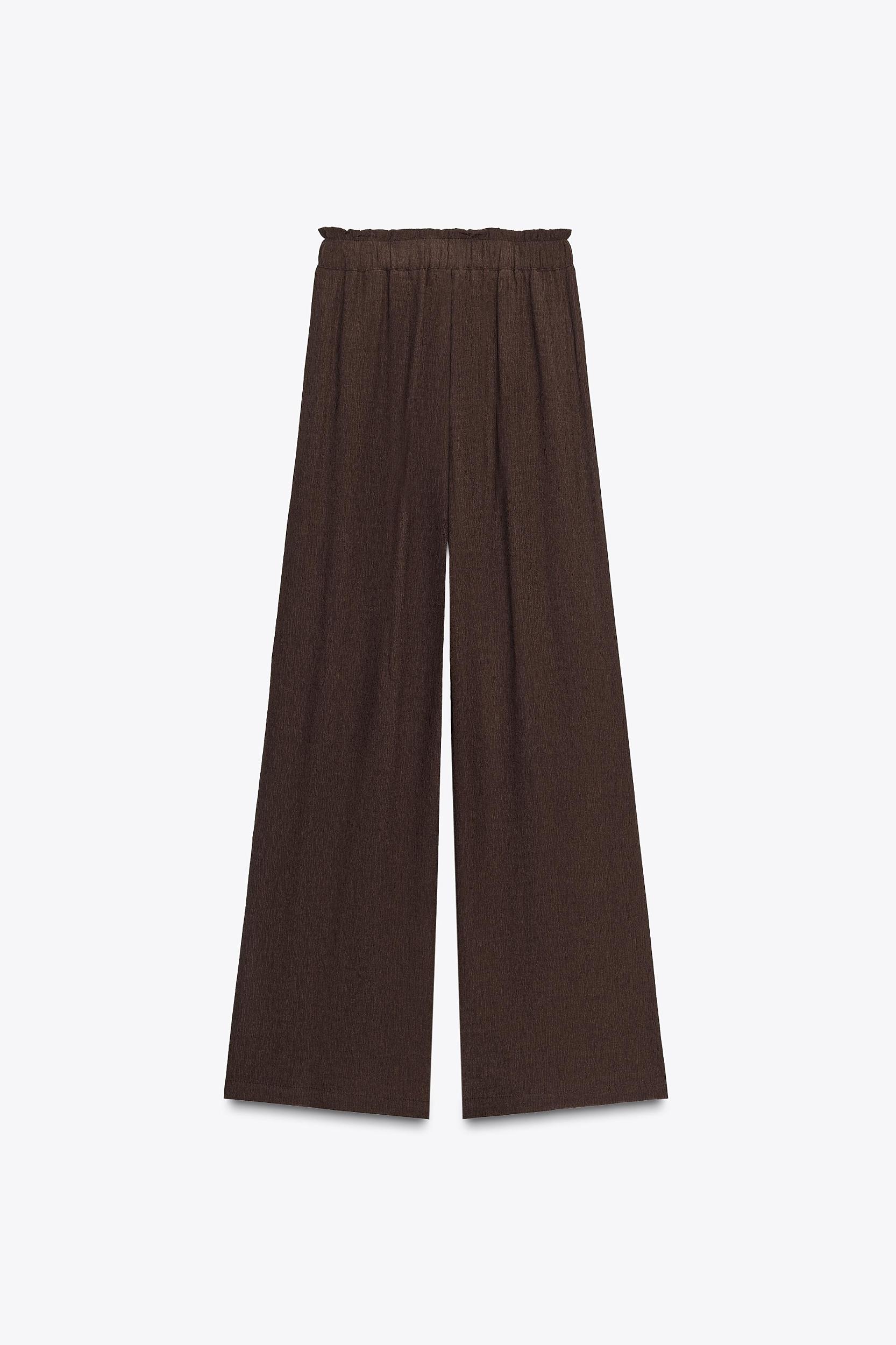 COTTON GAUZE WIDE LEG PANTS Product Image