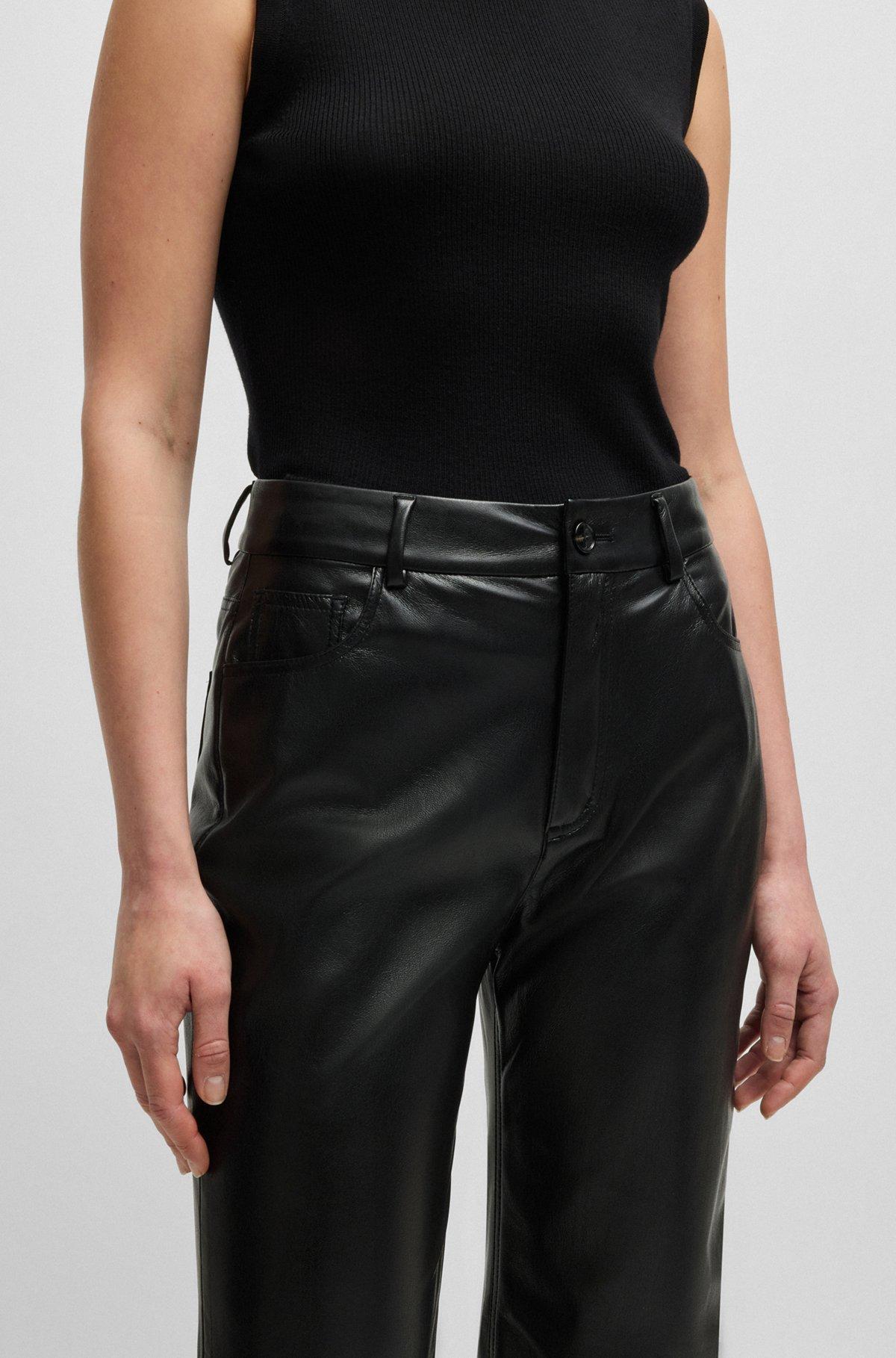 Five-pocket trousers in faux leather Product Image