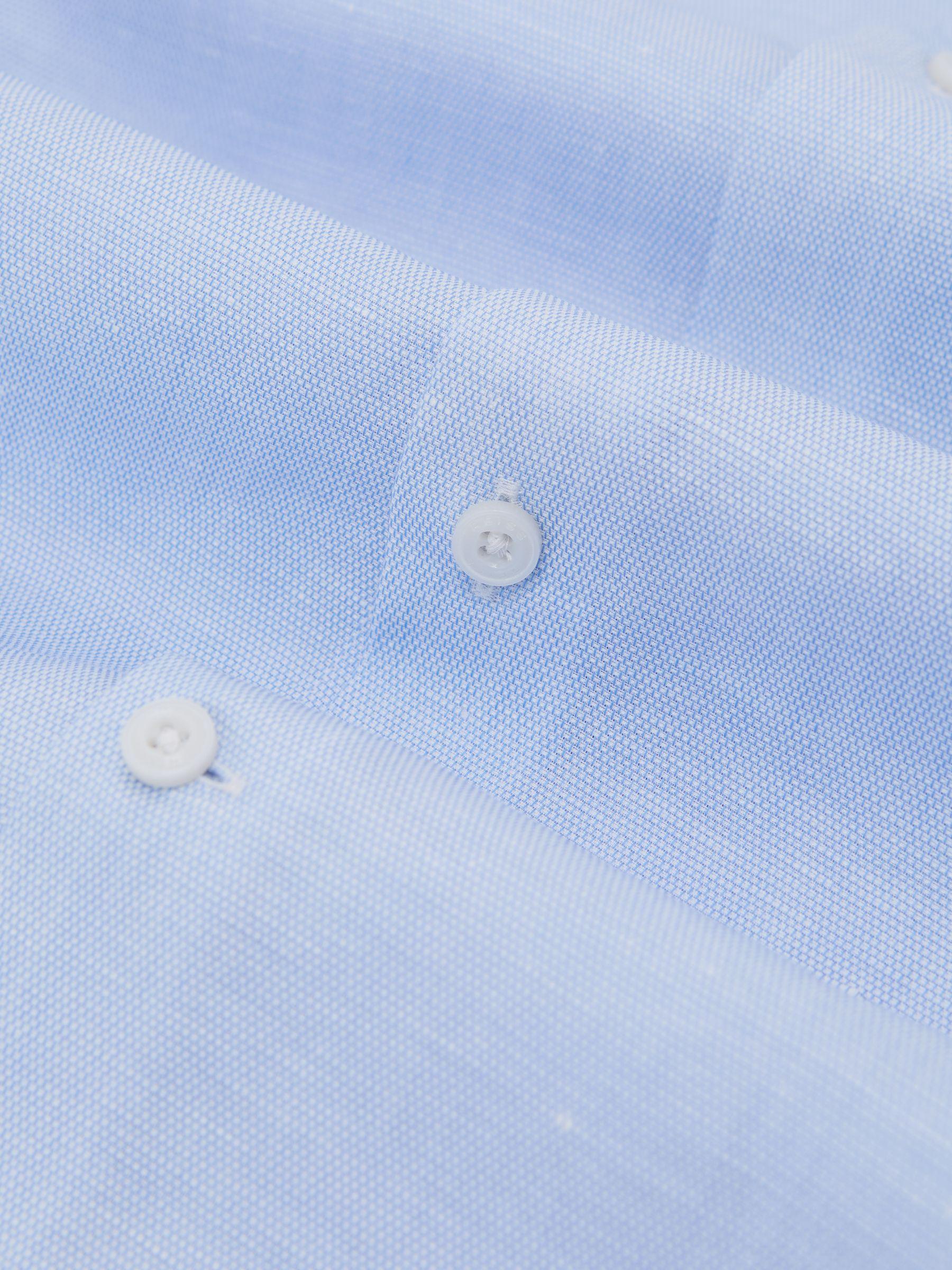 Lyocell-Linen Button-Through Shirt Regular-Fit in Soft Blue Product Image
