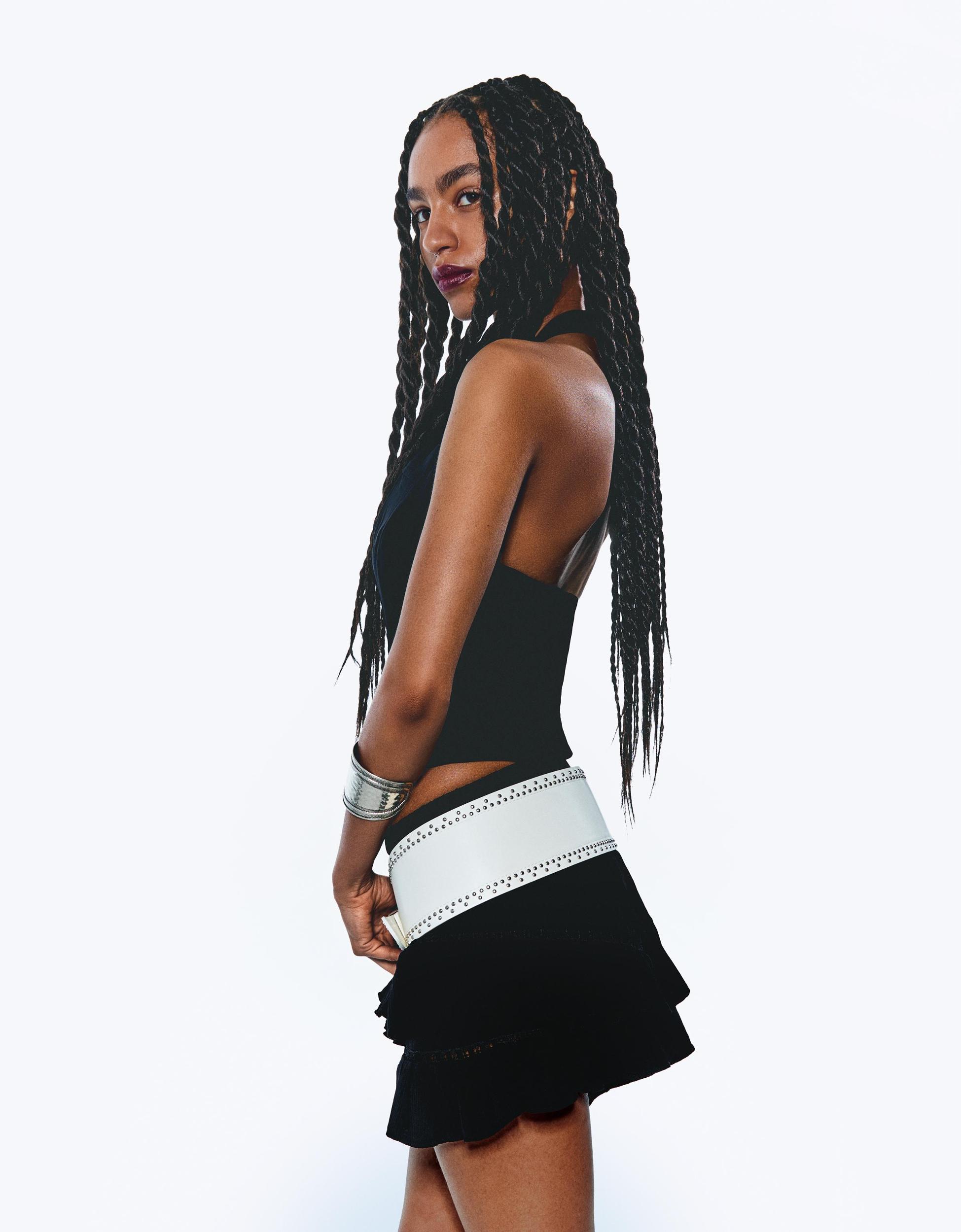Textured boho skort Product Image