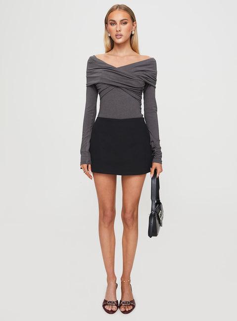 Sundlow Off Shoulder Bodysuit Slate Product Image