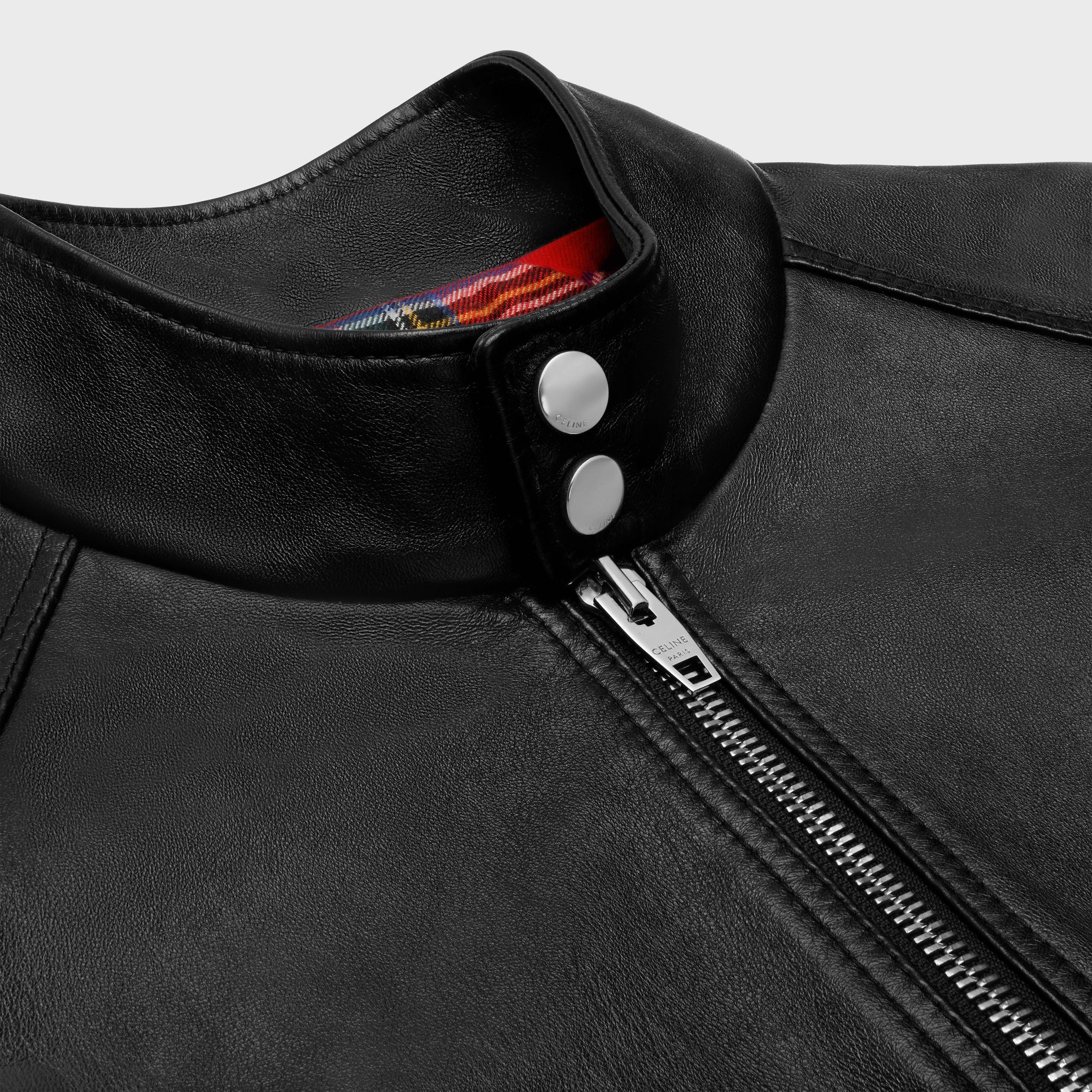 zipped blouson jacket in soft lambskin Product Image