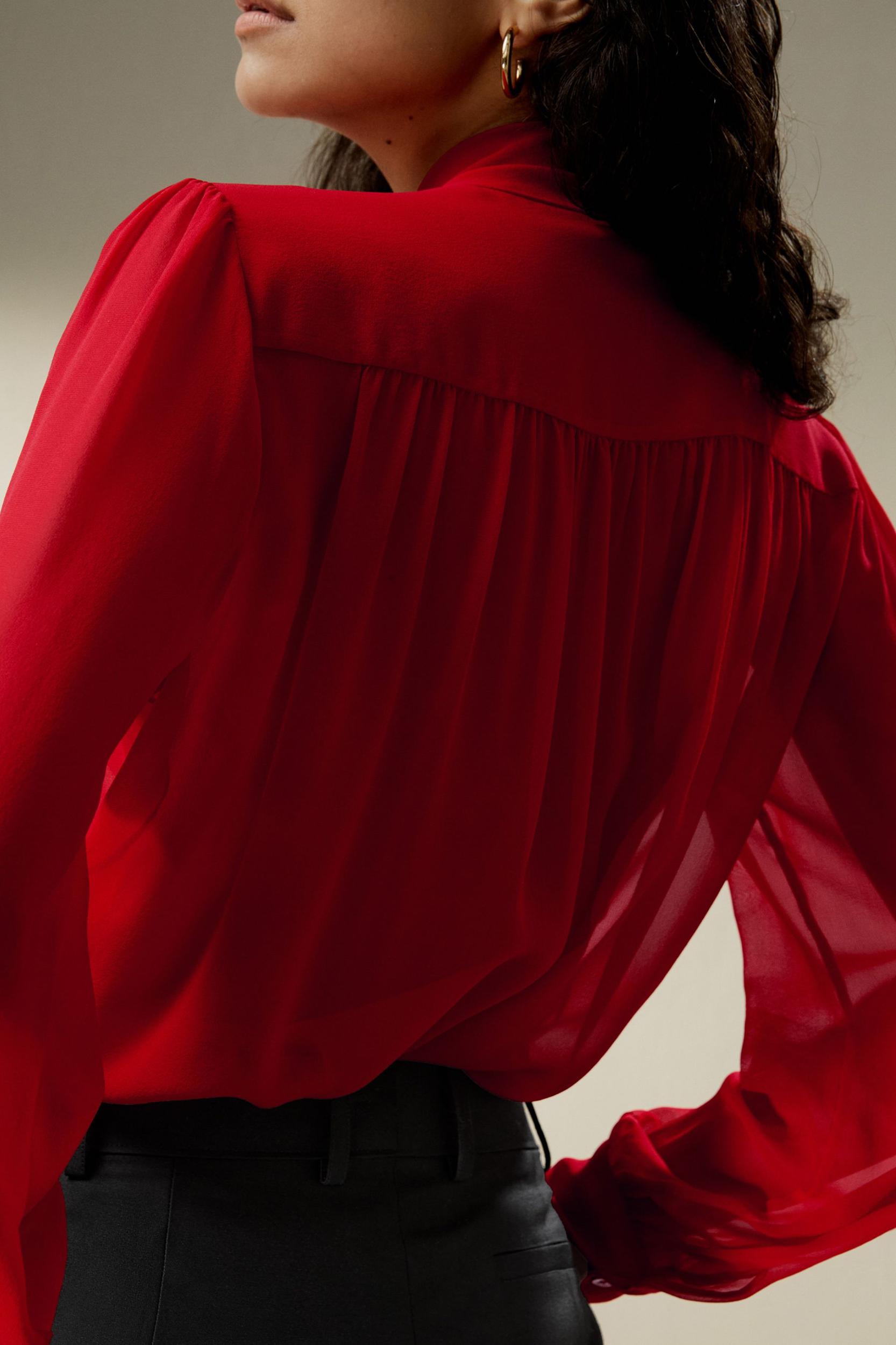 Bow Tie Silk Jasmine Blouse Product Image