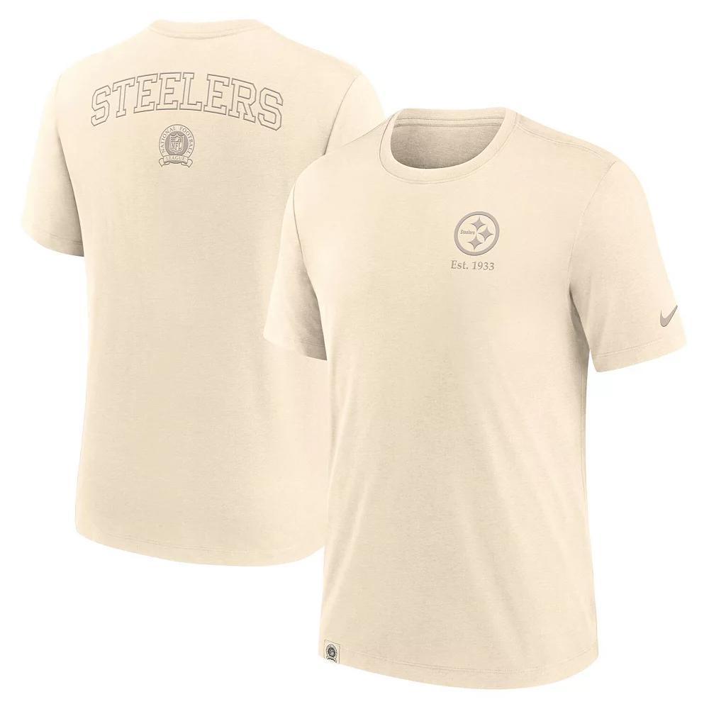 Men's Nike Cream Pittsburgh Steelers Glory Tri-Blend T-Shirt,  Product Image