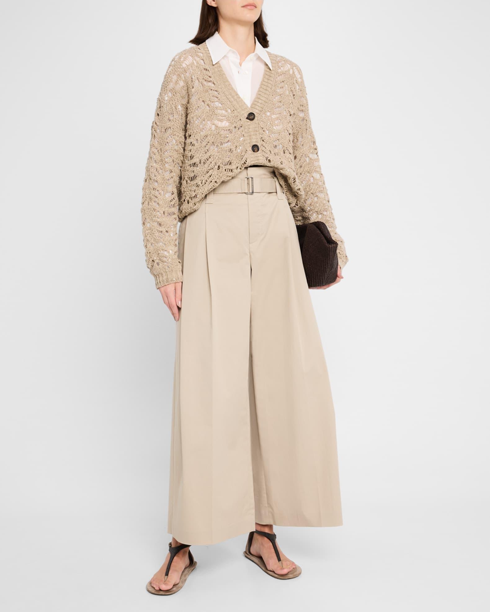 Paillette Lace Knit V-Neck Cardigan Product Image