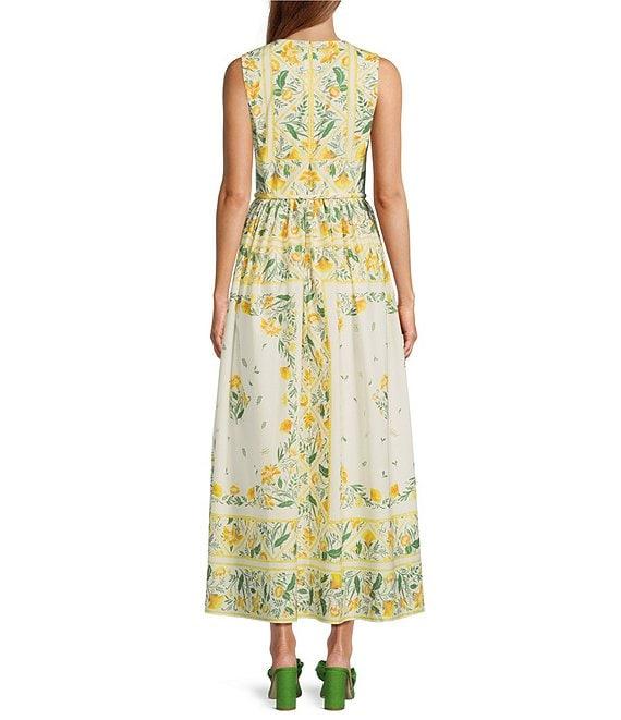Antonio Melani x Style by Simkins Hannah Poplin V-Neck Sleeveless Belted Maxi Dress Product Image