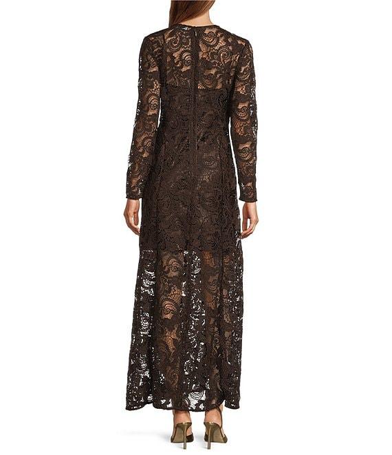 Antonio Melani Susan Lace Long Sleeve Round Neckline Maxi Dress Product Image