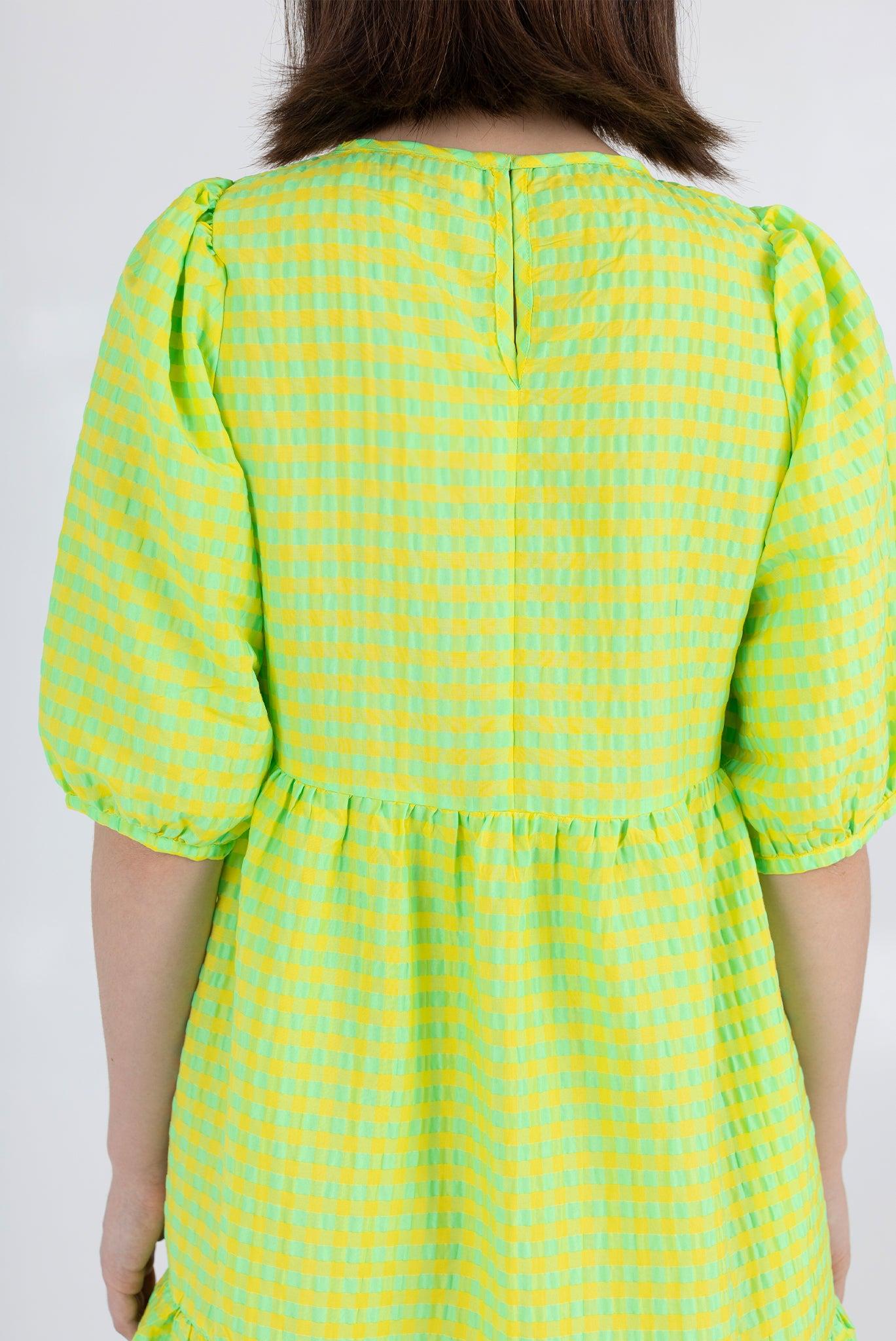 Rosemary Dress - Acid Apple Gingham Product Image