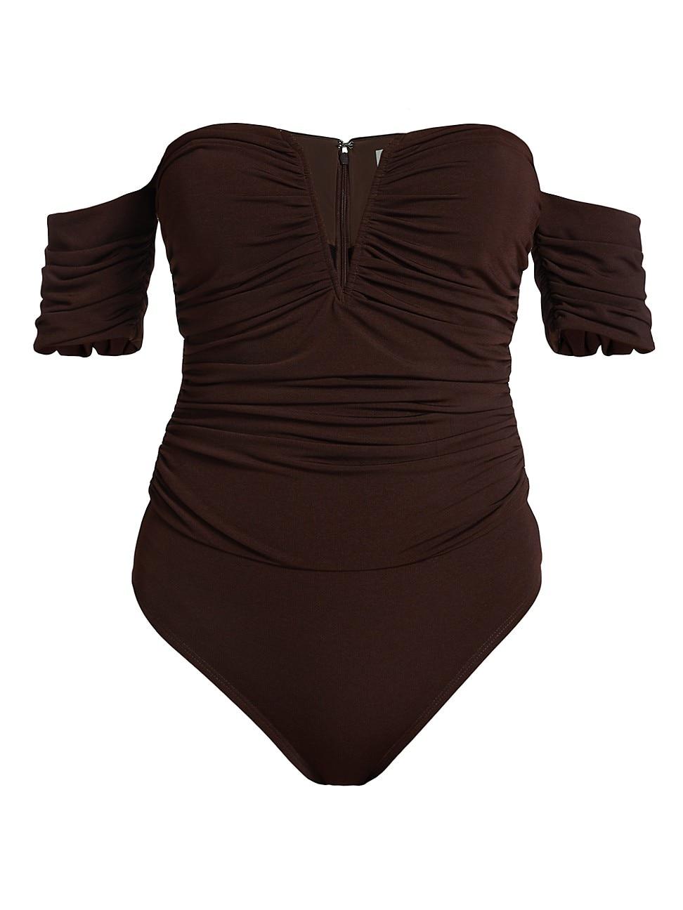 Womens Louis Off-The-Shoulder Ruched Bodysuit Product Image