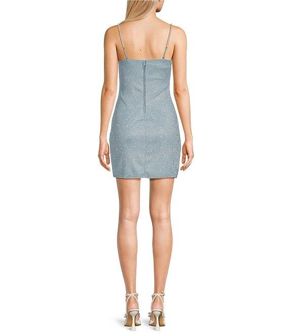 Midnight Doll Square Neck Pearl Strap Tulip Hem Bodycon Dress Product Image