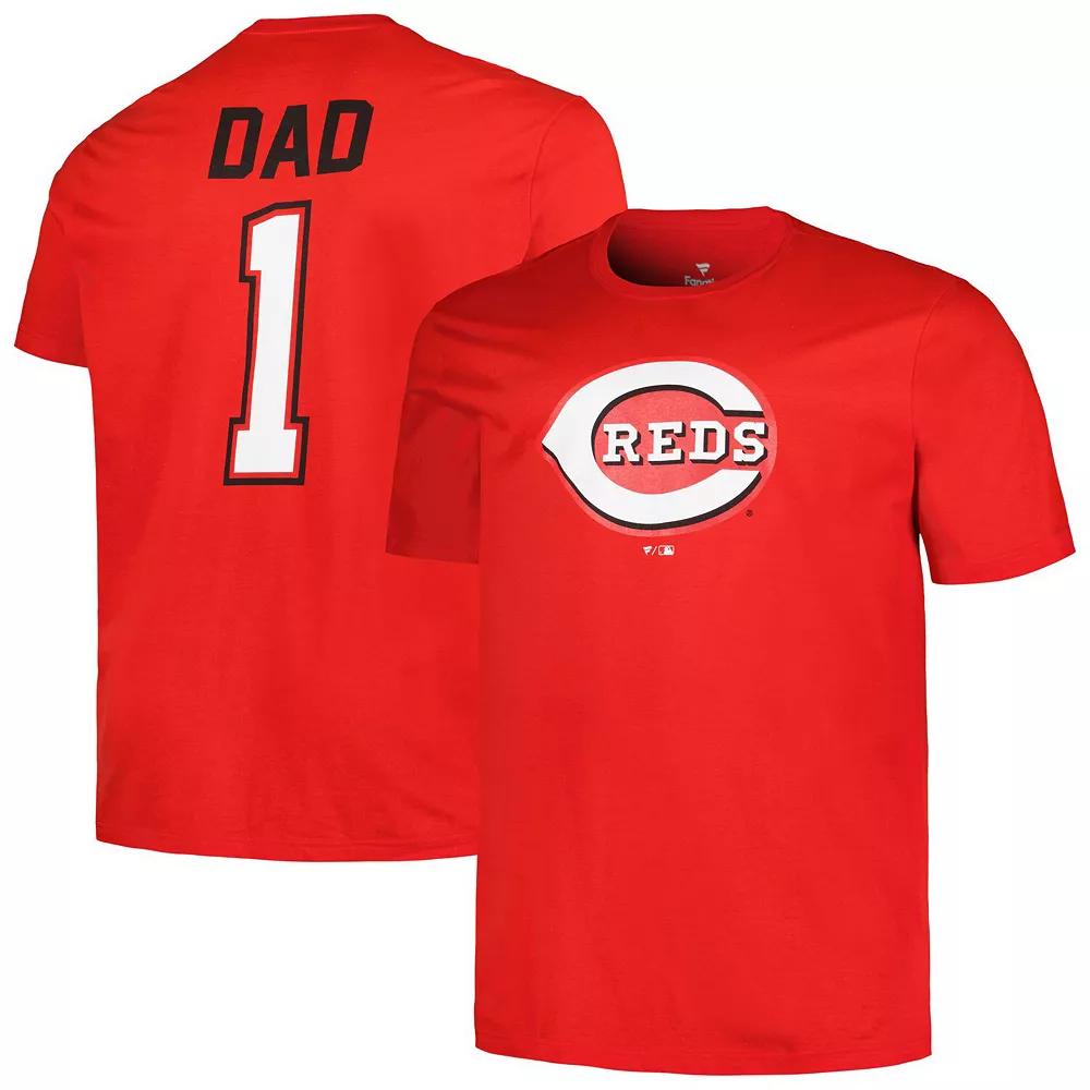 Men's Profile Red Cincinnati Reds Big & Tall #1 Dad T-Shirt,  Product Image